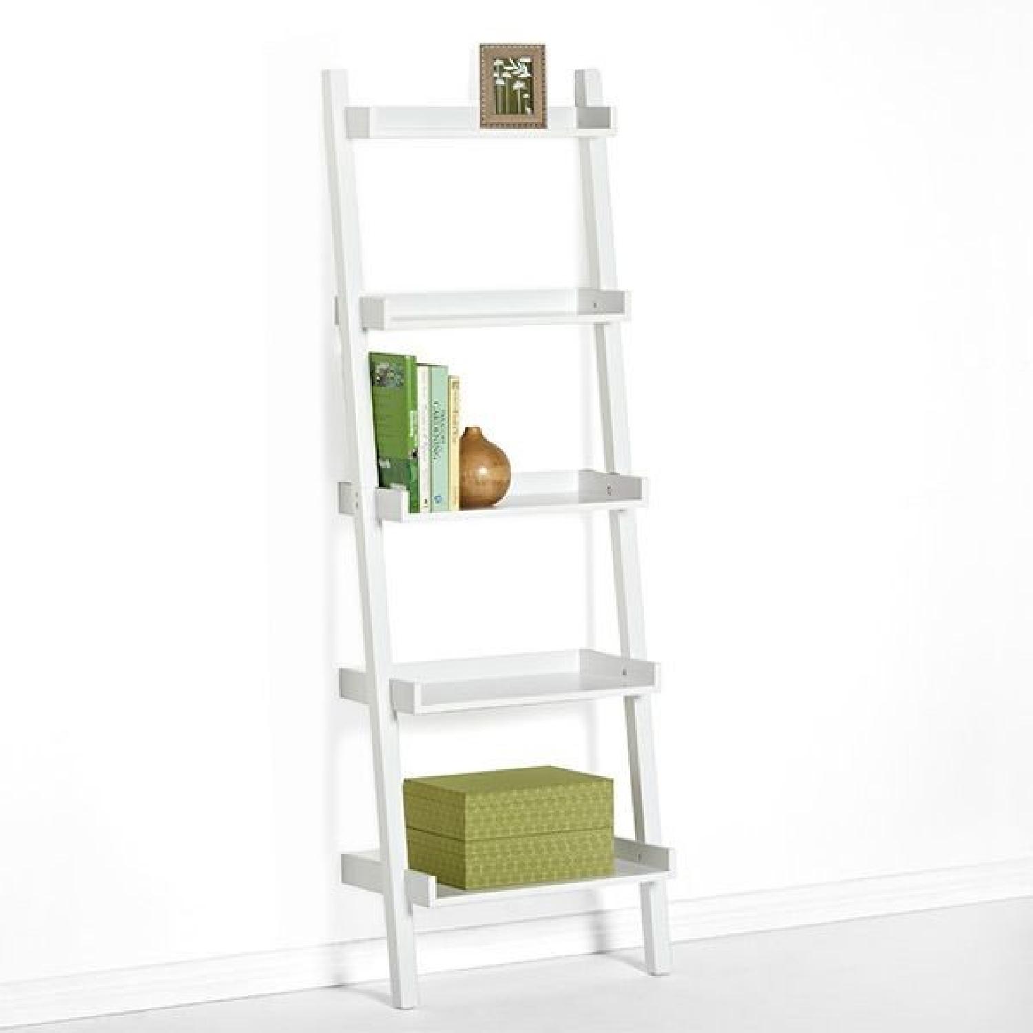 Container Store Leaning Bookshelf in White - image-0
