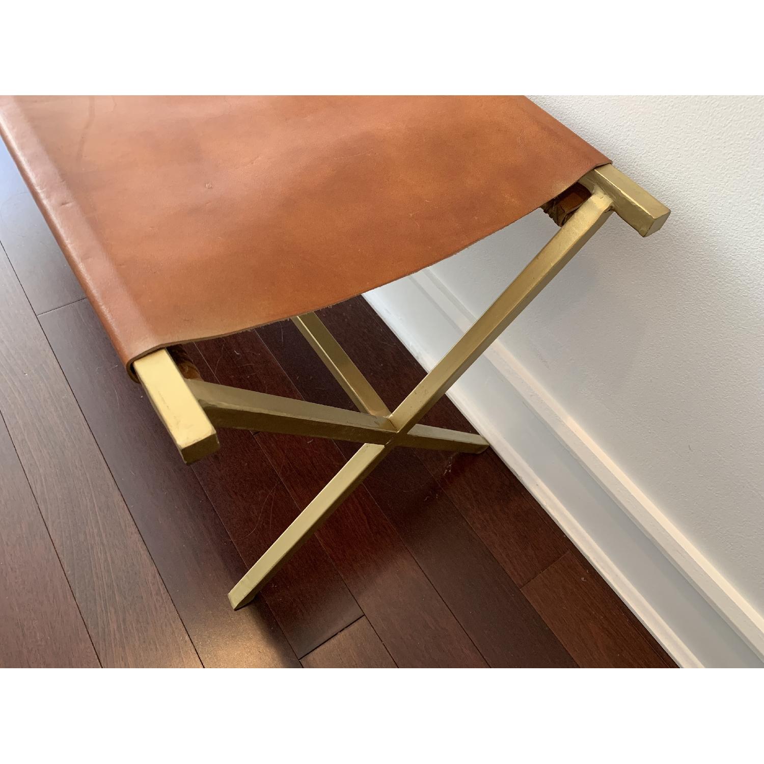 Saddle Leather Director's Bench - image-3