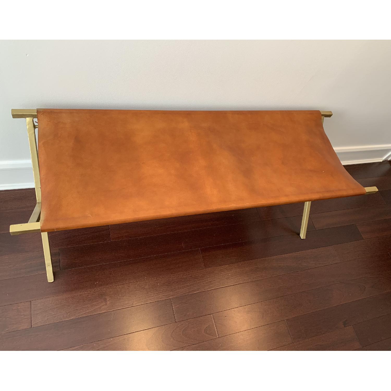 Saddle Leather Director's Bench - image-4