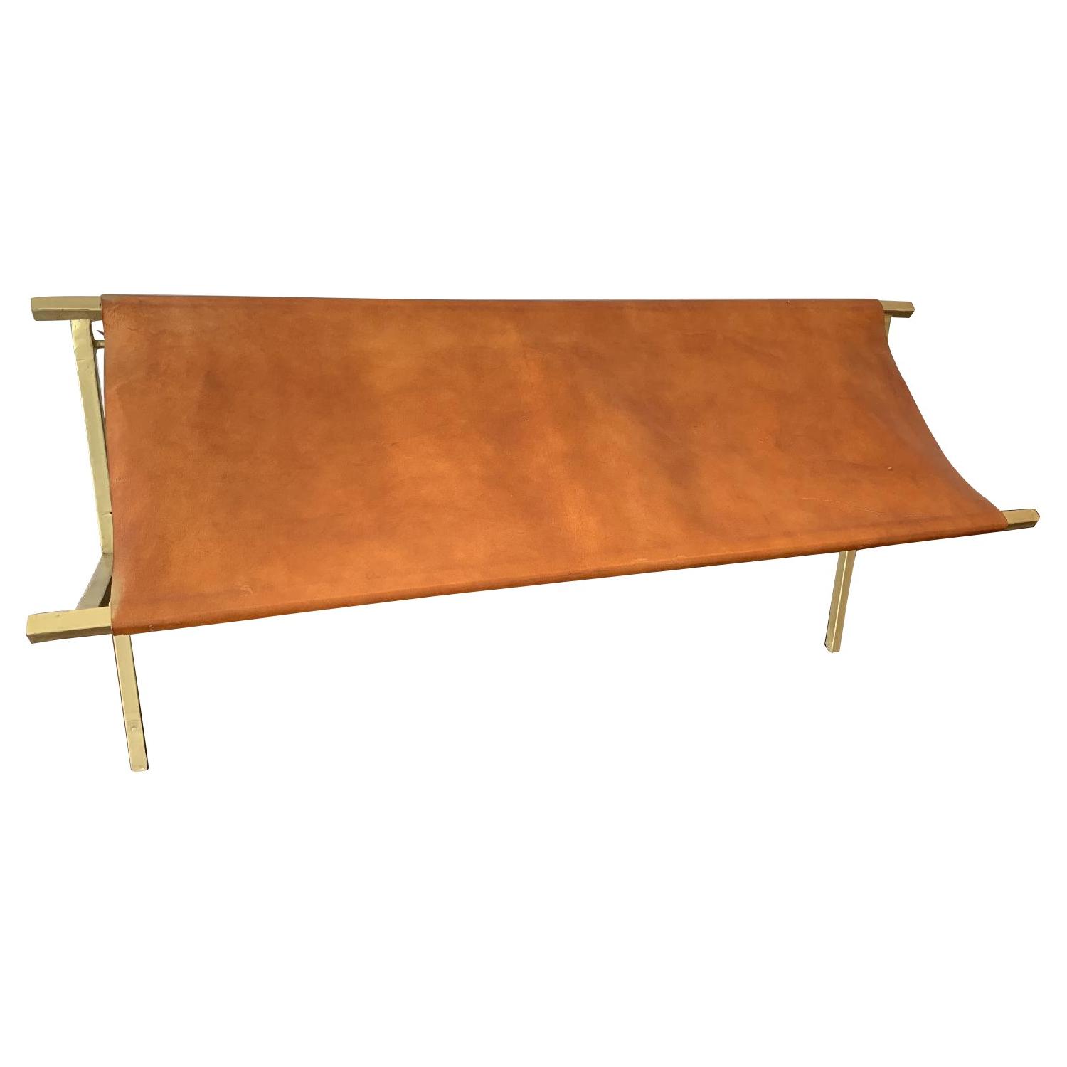 Saddle Leather Director's Bench - image-5