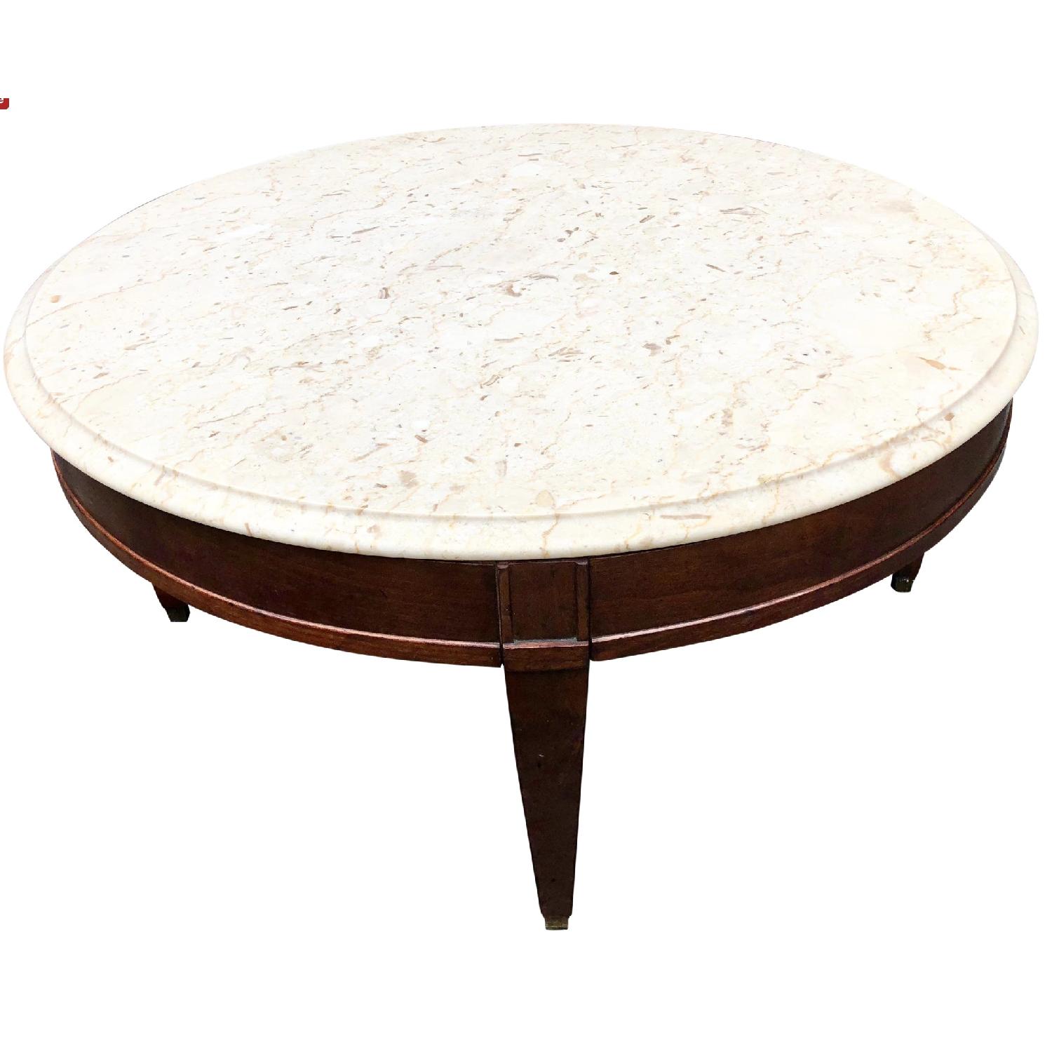 Round Marble Top Mid Century Coffee Table AptDeco