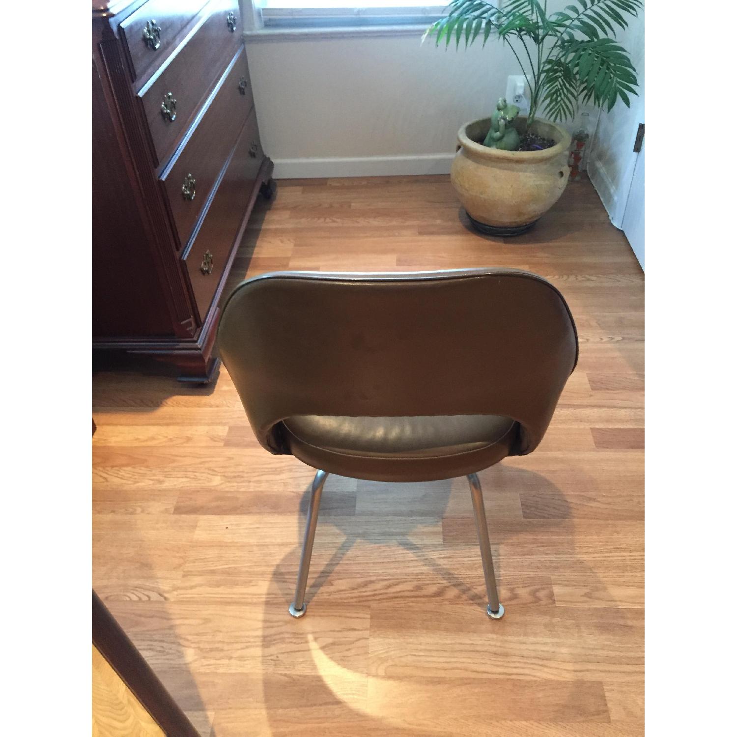 Knoll Associates Brown Leather Chair - image-1