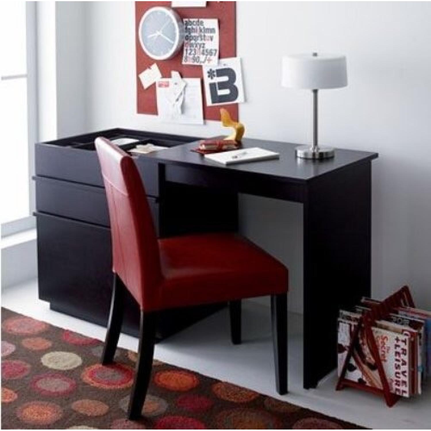Crate & Barrel Black Wood Storage Desk - image-1