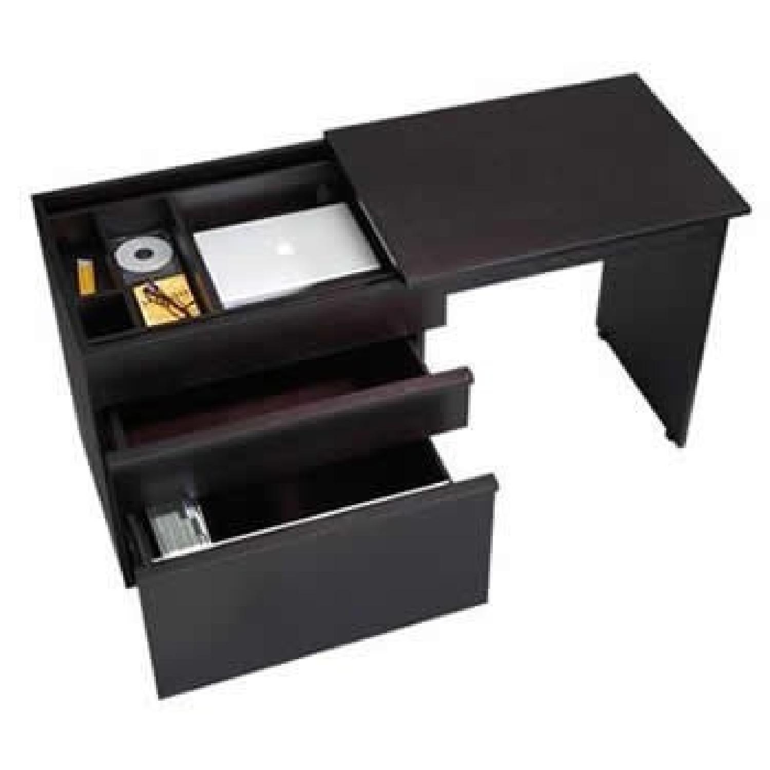 Crate & Barrel Black Wood Storage Desk - image-2