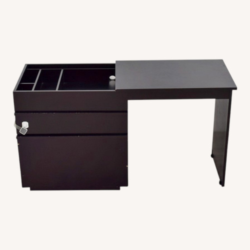 Used Crate & Barrel Black Wood Storage Desk for sale on AptDeco