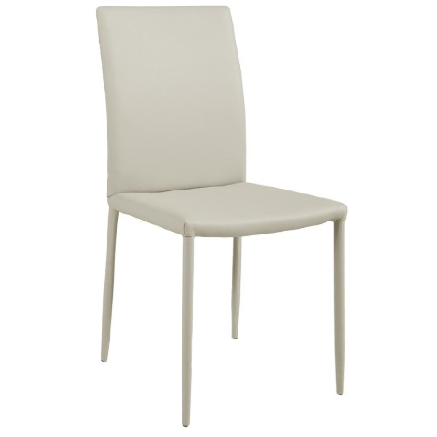 Lazzoni Tailored Faux Leather Dining Chairs in Light Gray - image-0