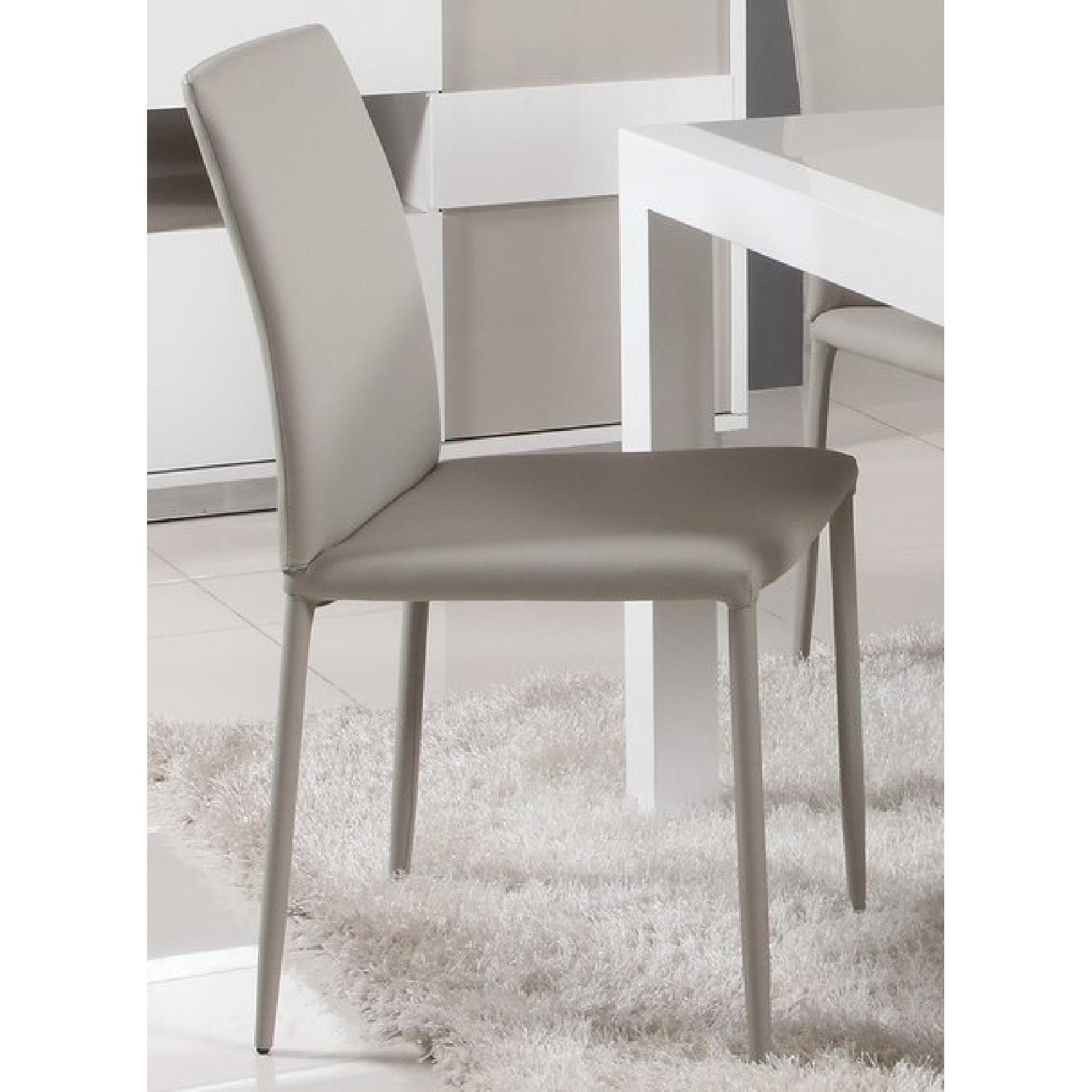 Lazzoni Tailored Faux Leather Dining Chairs in Light Gray - image-1