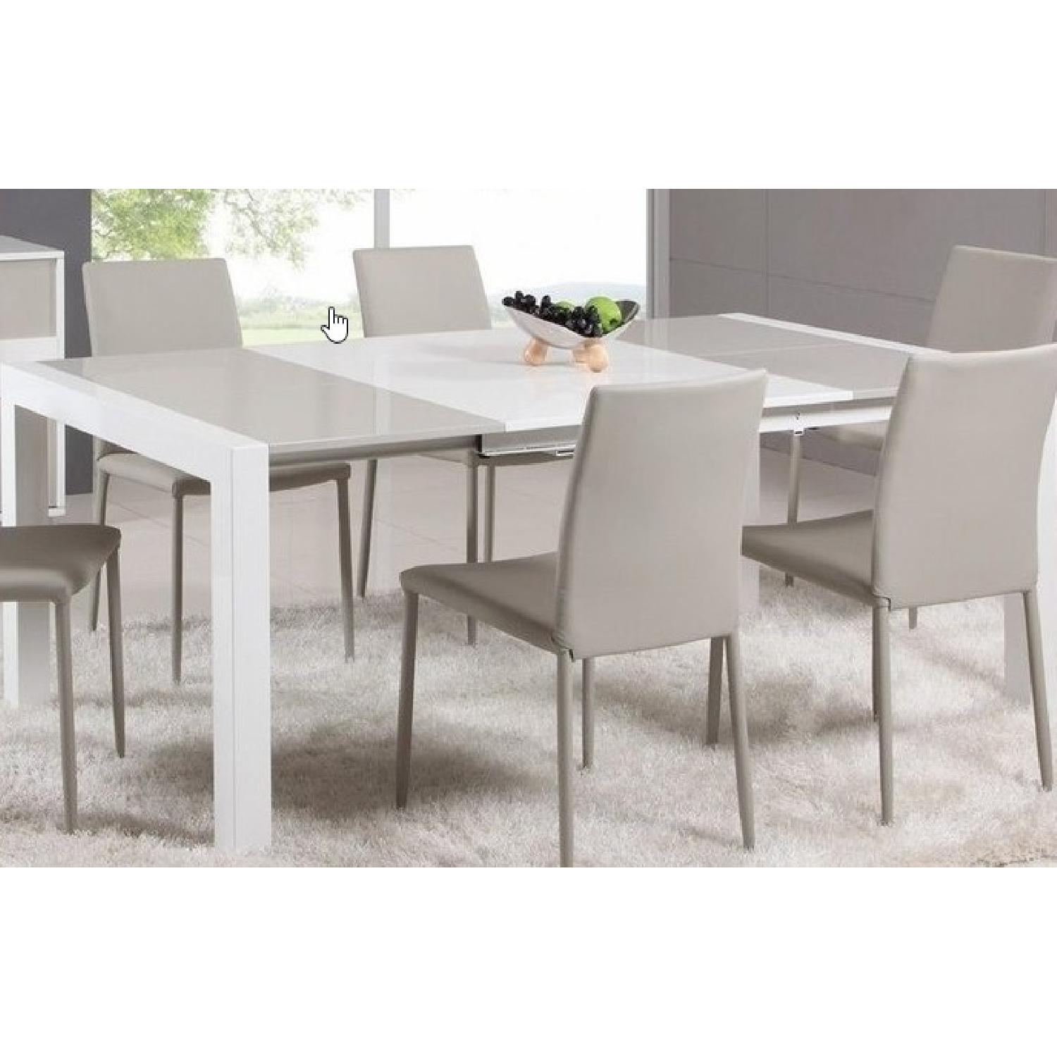 Lazzoni Tailored Faux Leather Dining Chairs in Light Gray - image-2