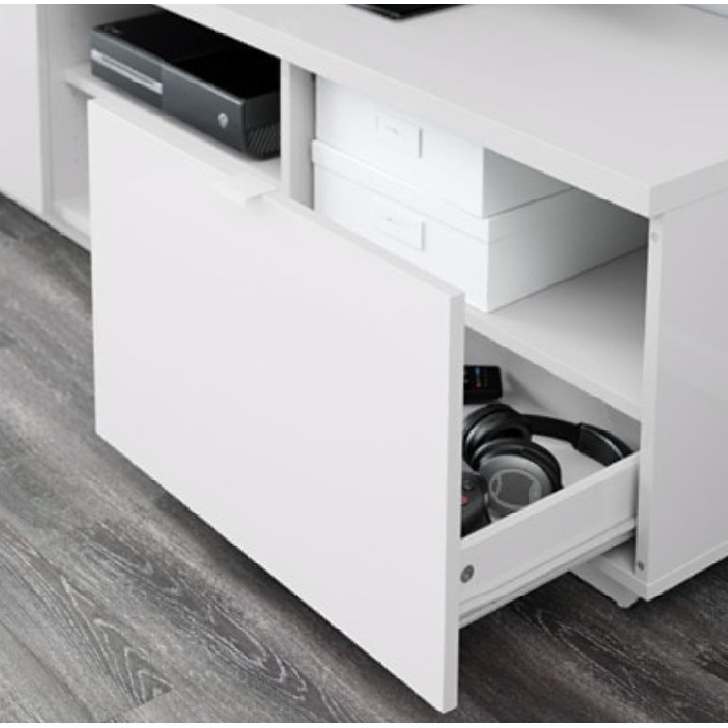 Ikea White Gloss Media Storage Console - image-3