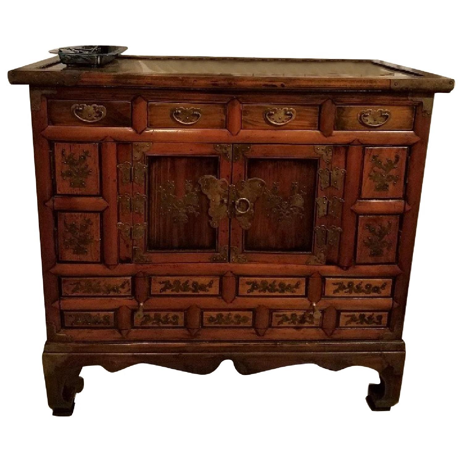 Asian 5Drawer w/ Brass Butterfly Hardware AptDeco