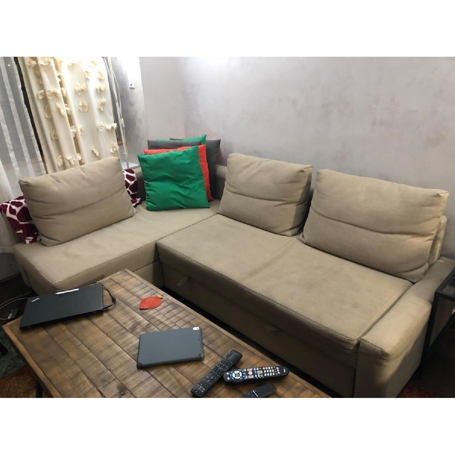 Ikea Sleeper Sectional Sofa w/ Chaise - image-1