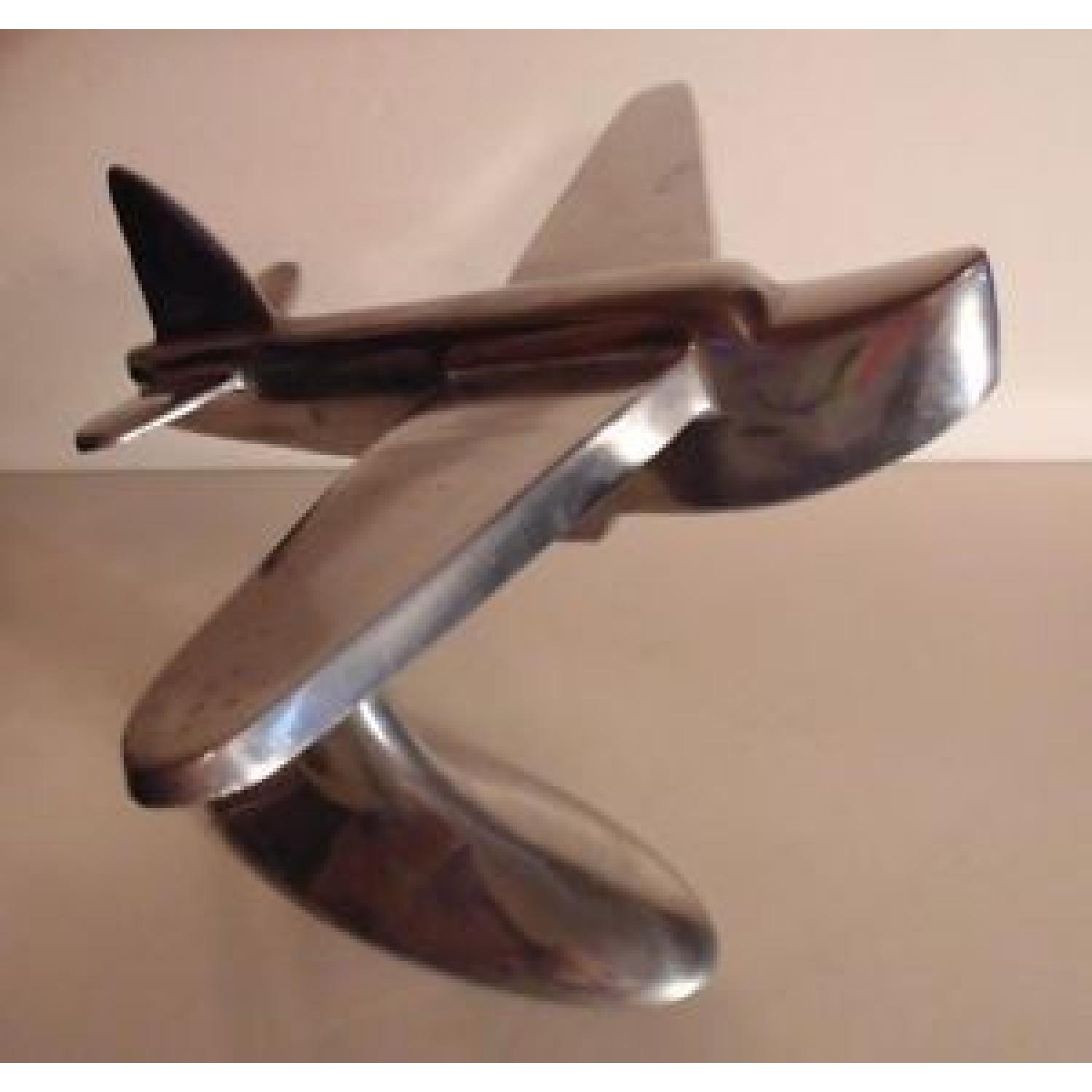 Pottery Barn Art Deco Metal Airplane - image-2