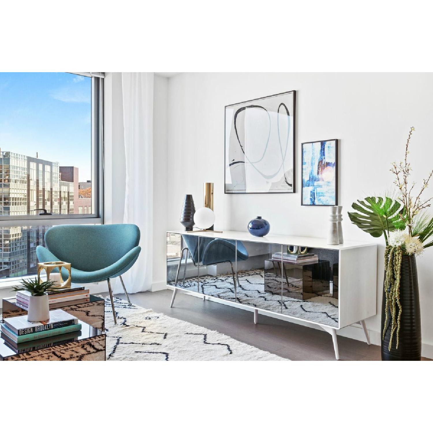 CB2 Spin Floor Vase in Matte Black AptDeco