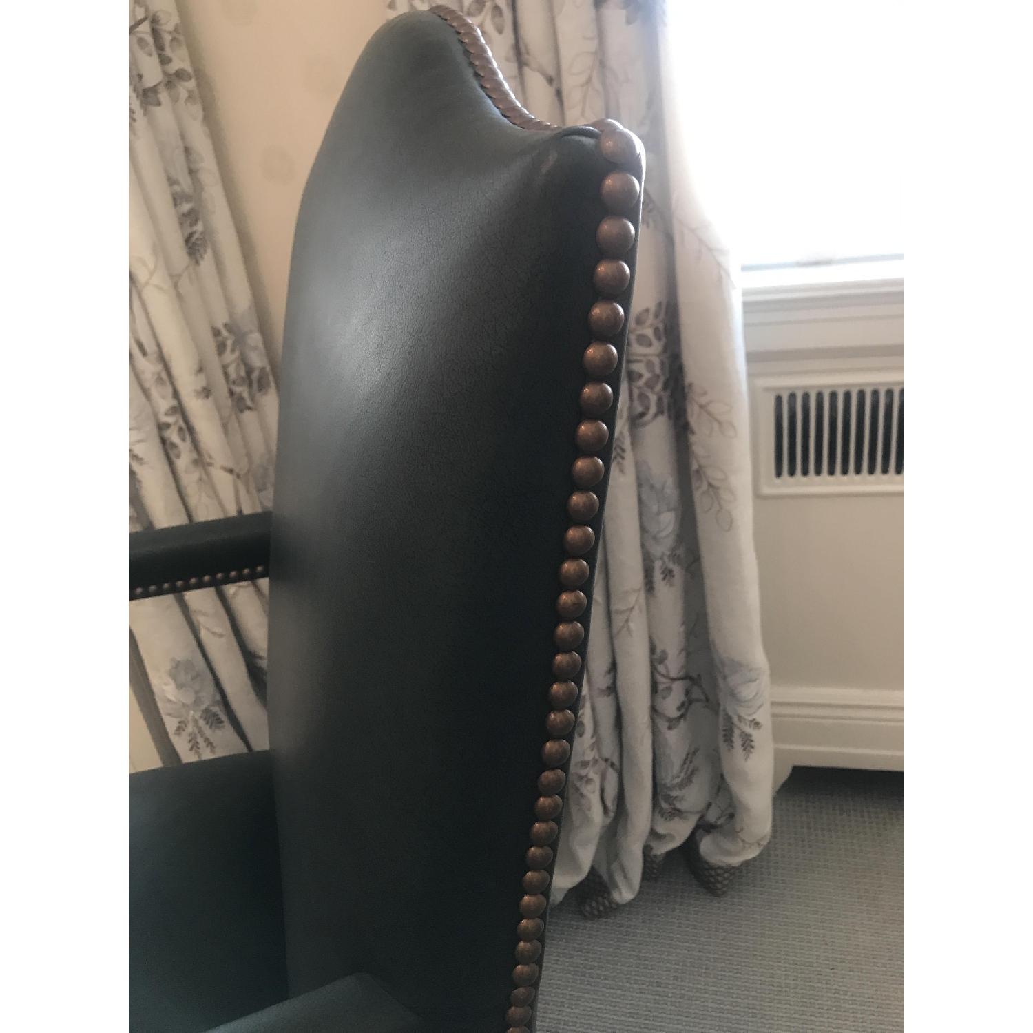 Scully & Scully Leather & Wood Swivel Office Chair - image-4