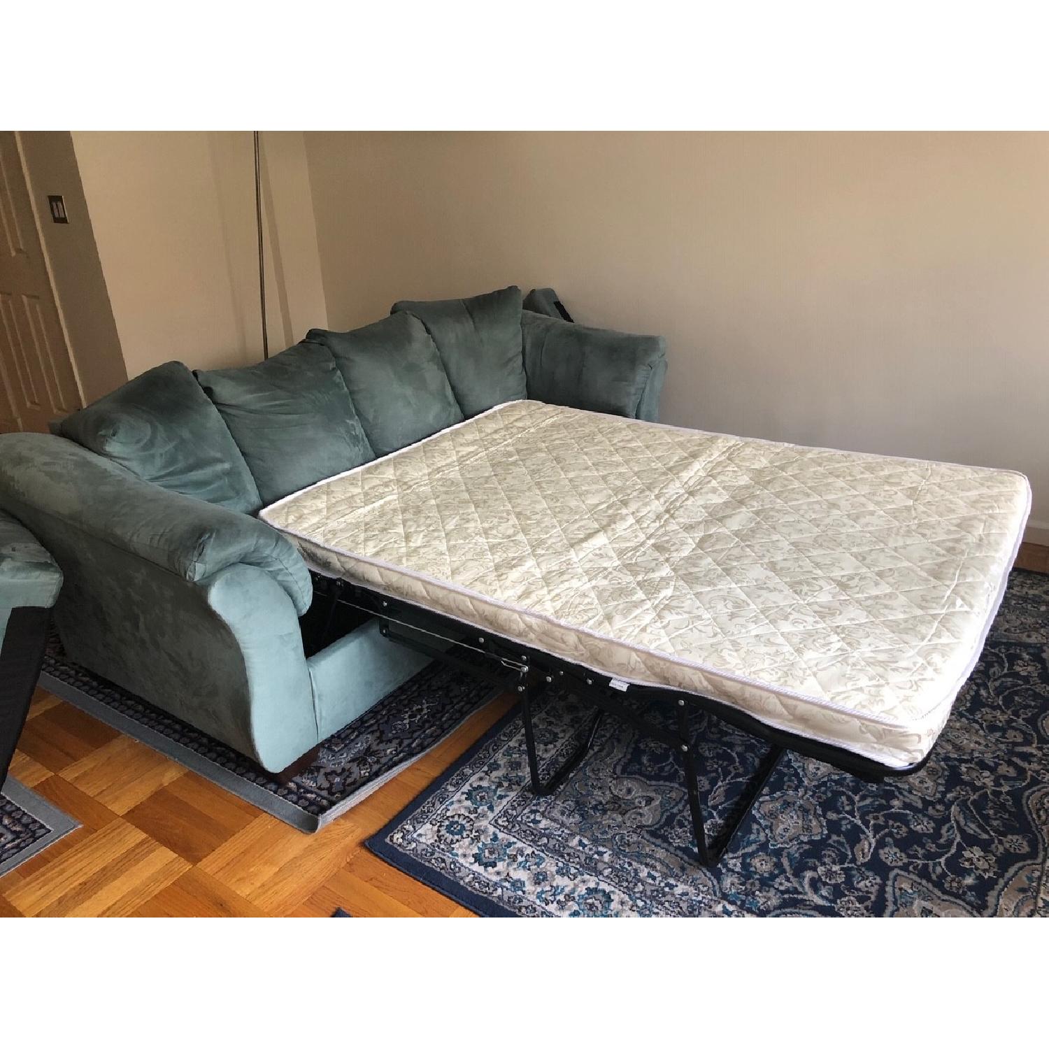 Charlton Home Homerville Sleeper Sofa in Capri Blue - image-2