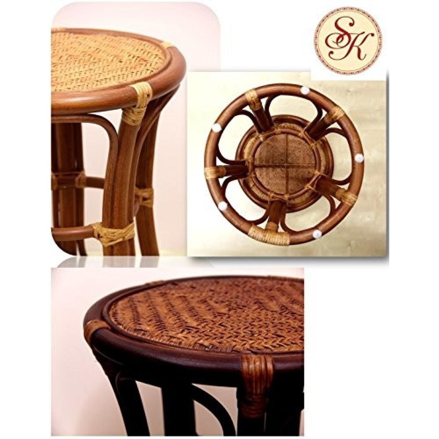 Breeze Handmade Rattan Wicker Stool in White Wash - image-2