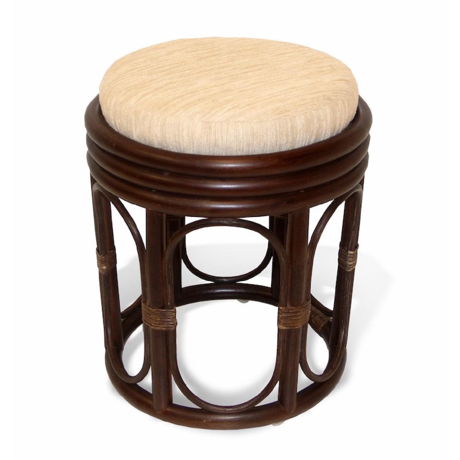 Pier Handmade Colonial Rattan Wicker Vanity Stool - image-2
