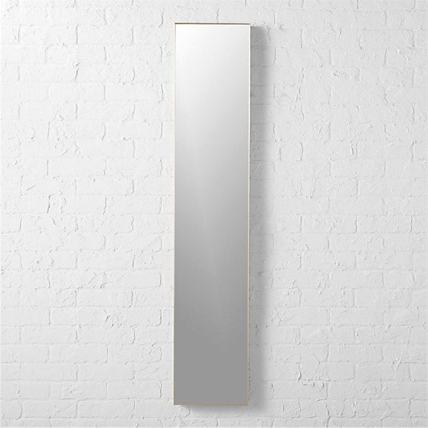 CB2 Infinity Narrow Wall Mirror in Brass - image-3