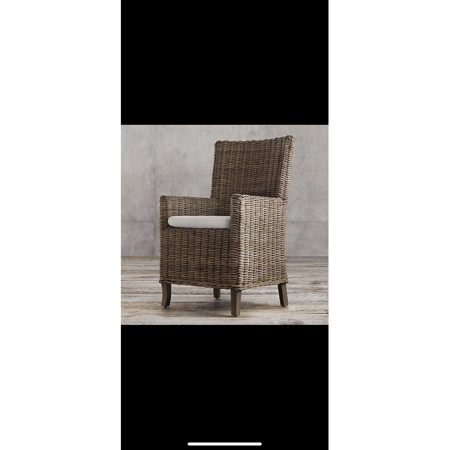 Restoration Hardware Handwoven Rattan Dining Chairs - image-1