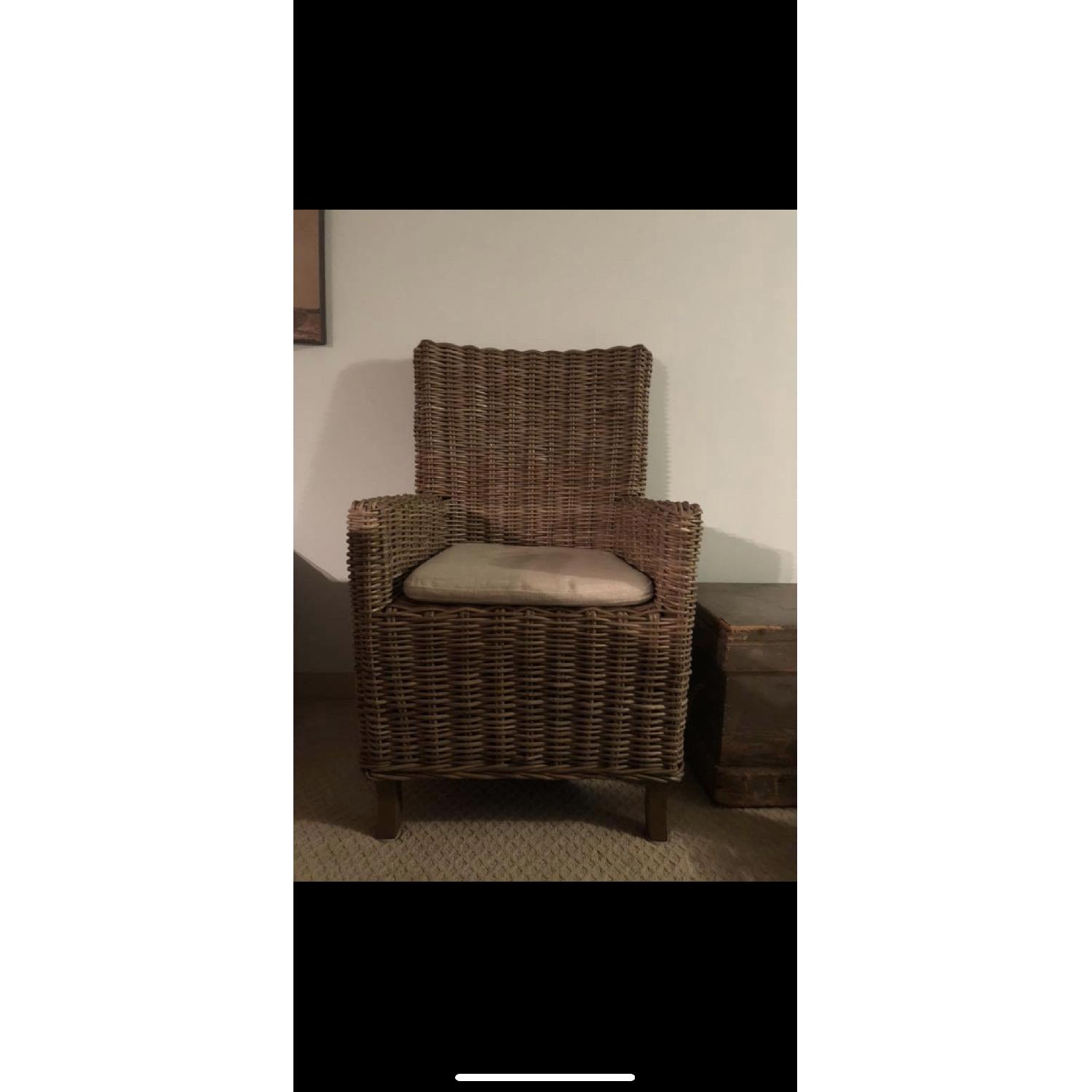 Restoration Hardware Handwoven Rattan Dining Chairs - image-5