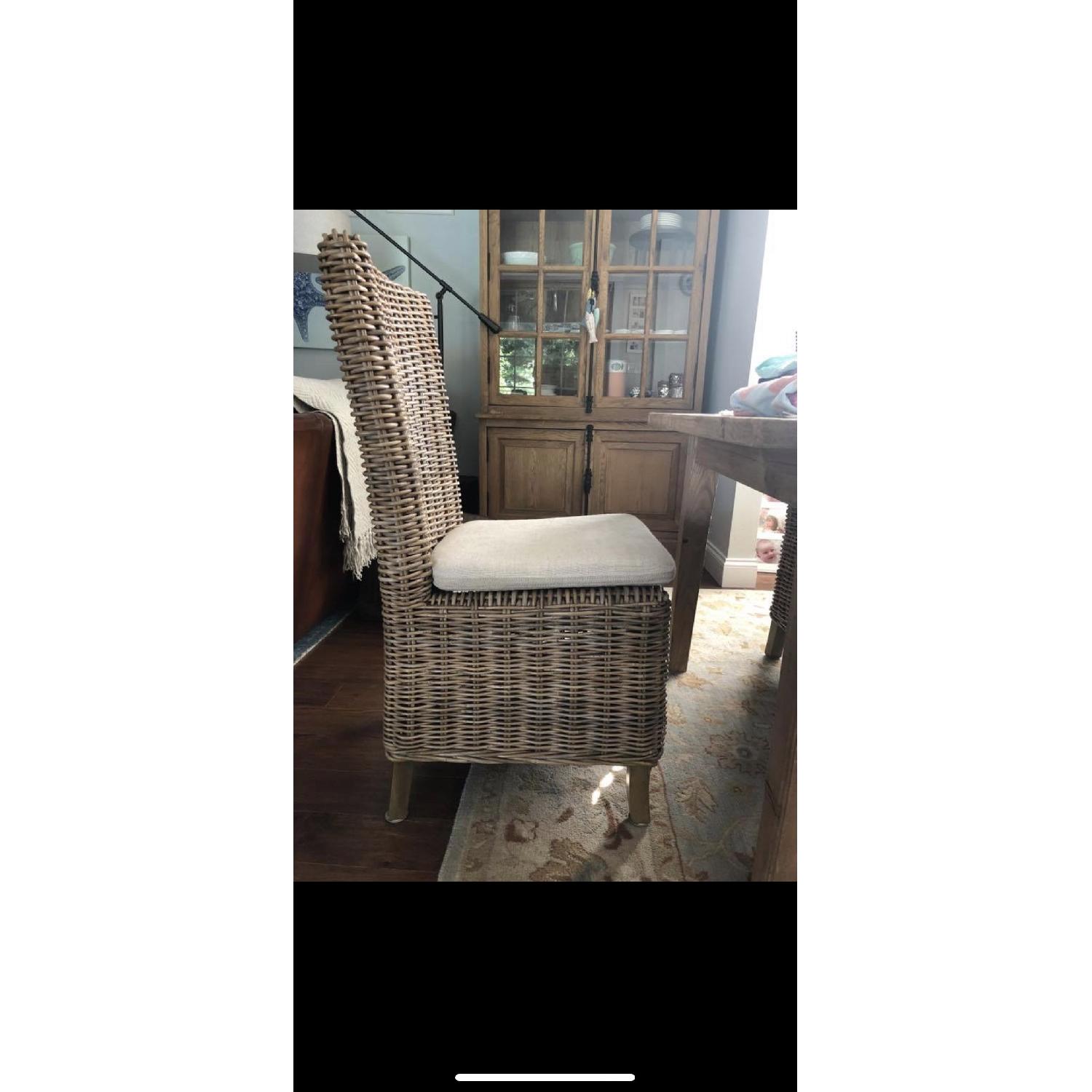 Restoration Hardware Handwoven Rattan Dining Chairs - image-6