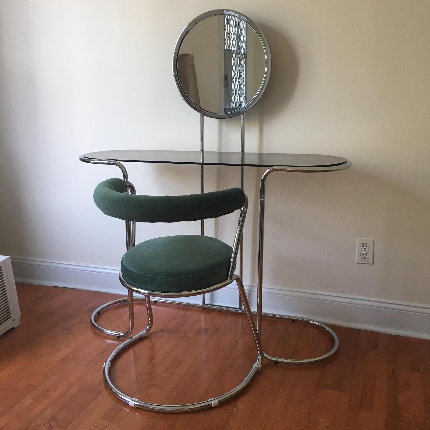 Urban Outfitters Charlette Retro-Style Vanity Table & Stool - image-1