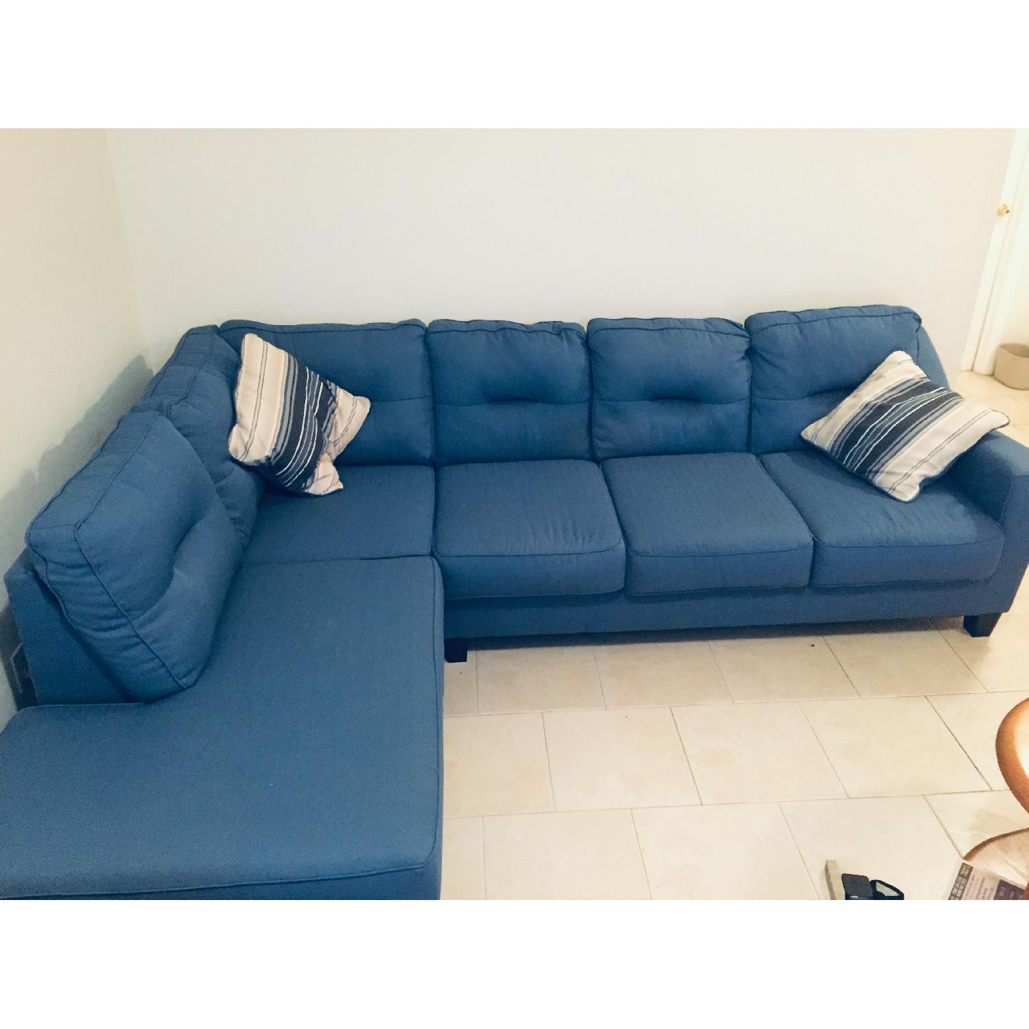 Ashley Kirwin Nuvella Sectional Sofa in Blue - image-2