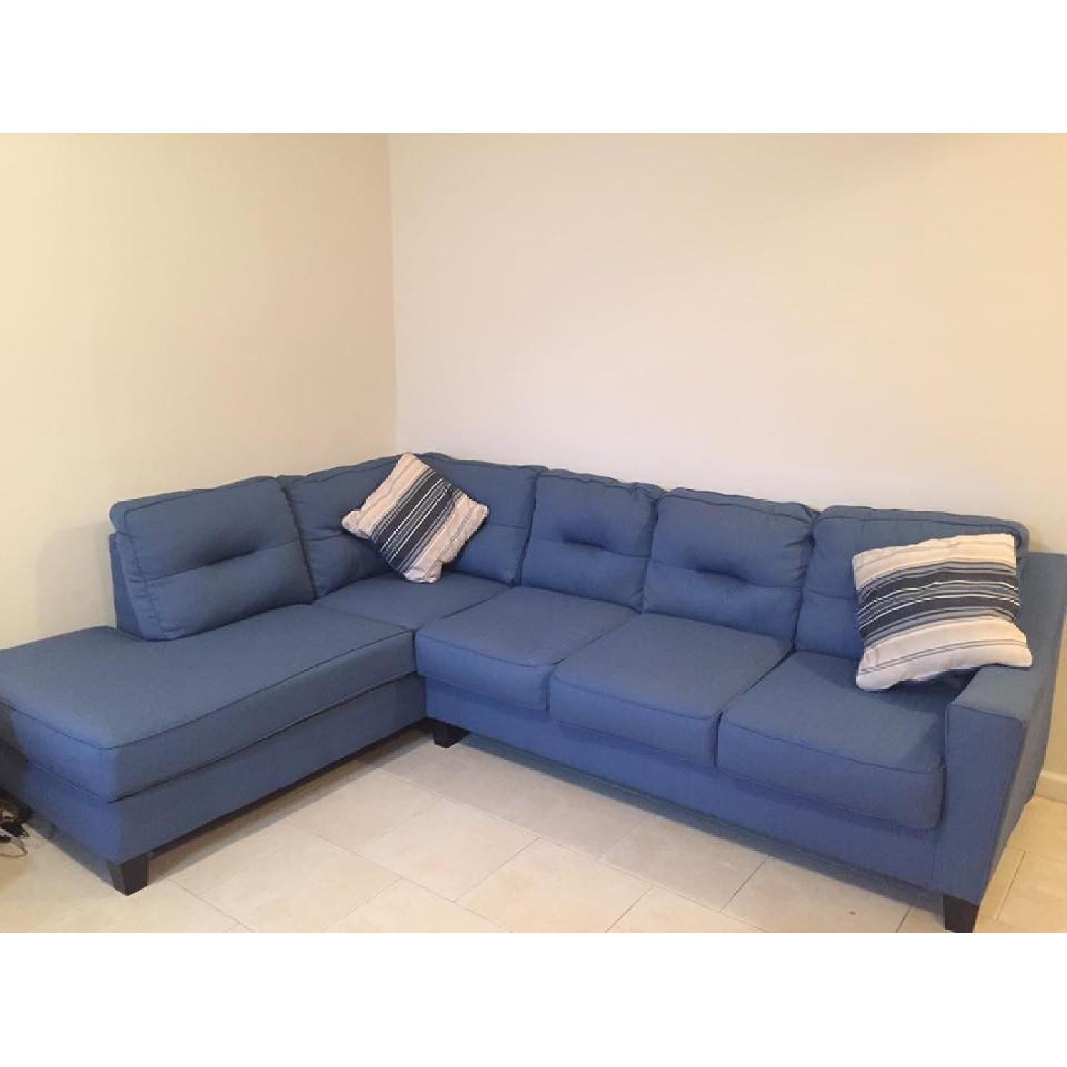 Ashley Kirwin Nuvella Sectional Sofa in Blue - image-3