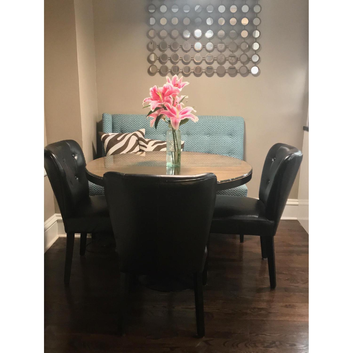 Arhaus Black Leather Dining Room Chair AptDeco