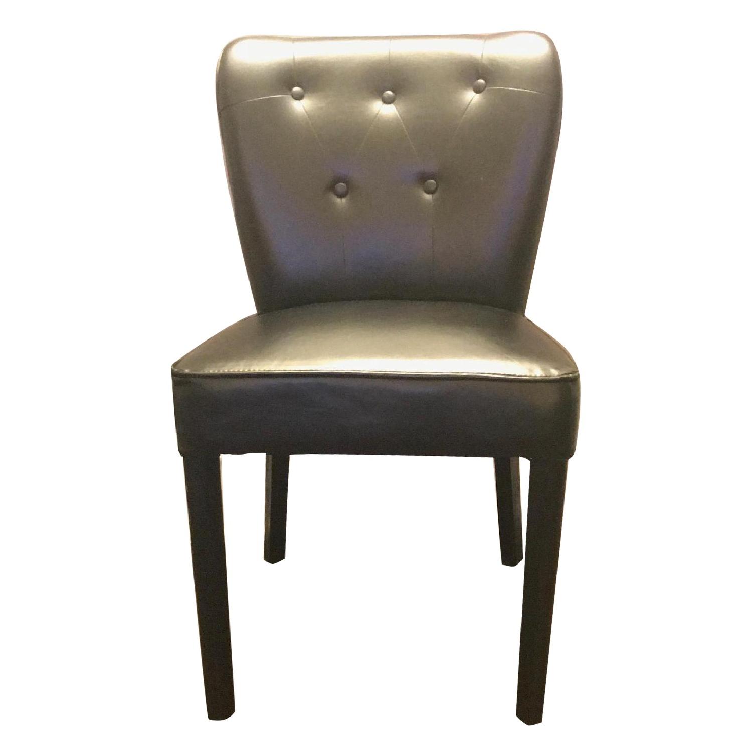 Arhaus Black Leather Dining Room Chair AptDeco