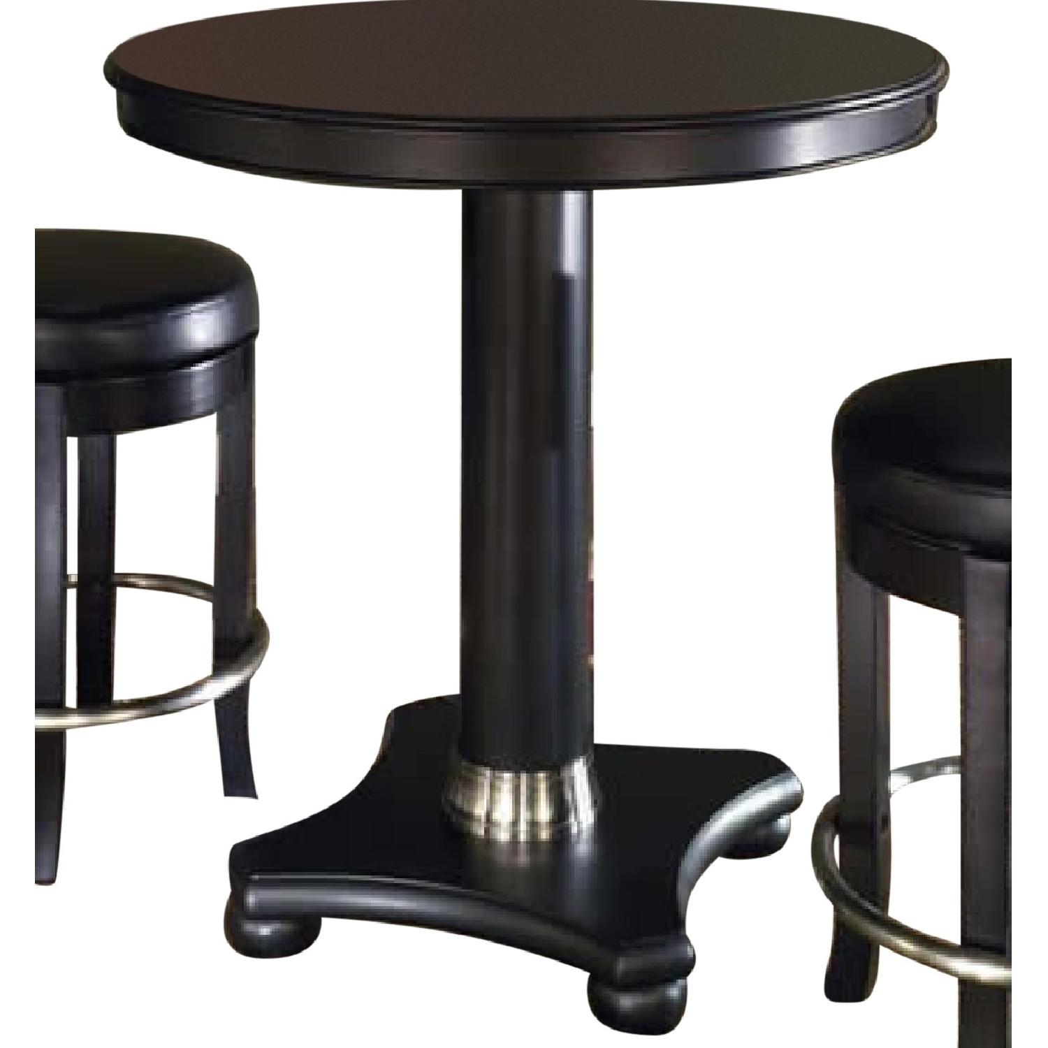 Ashley Round Table w/ 4 Upholstered Swivel Bar Stools - image-0