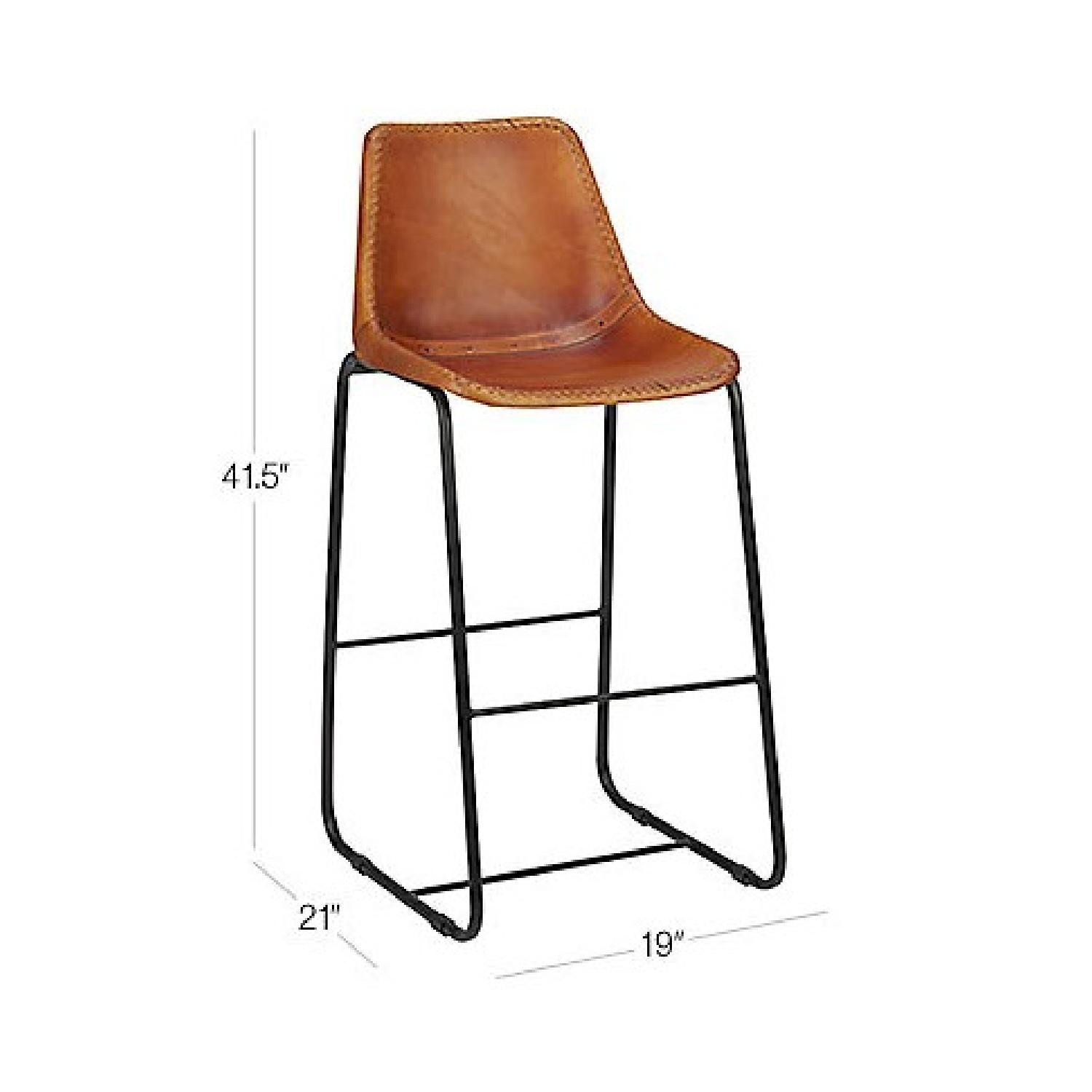CB2 Roadhouse Leather 30 Bar Stools - image-1