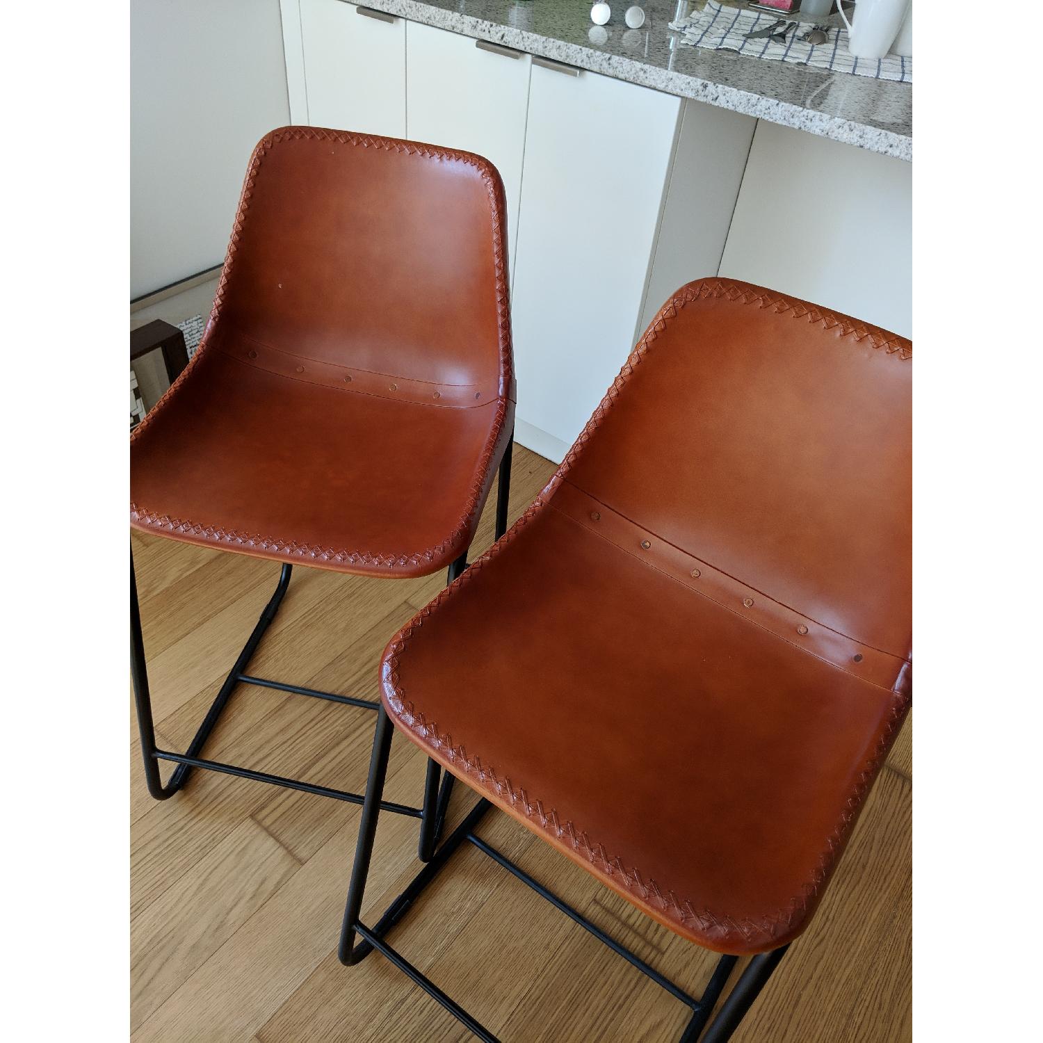 CB2 Roadhouse Leather 30 Bar Stools - image-4