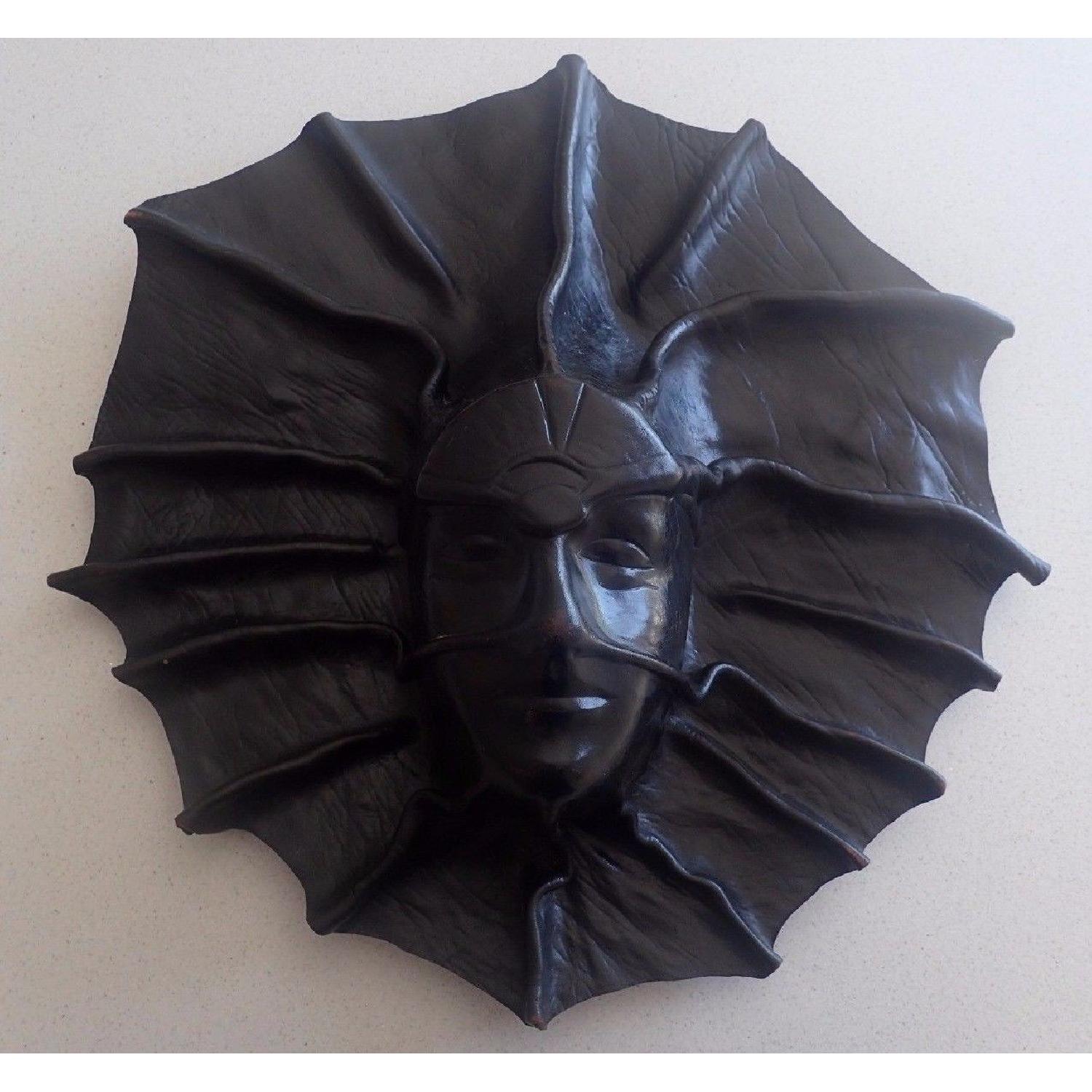 Decorative Sculpted Leather Face Mask Wall Art - image-1