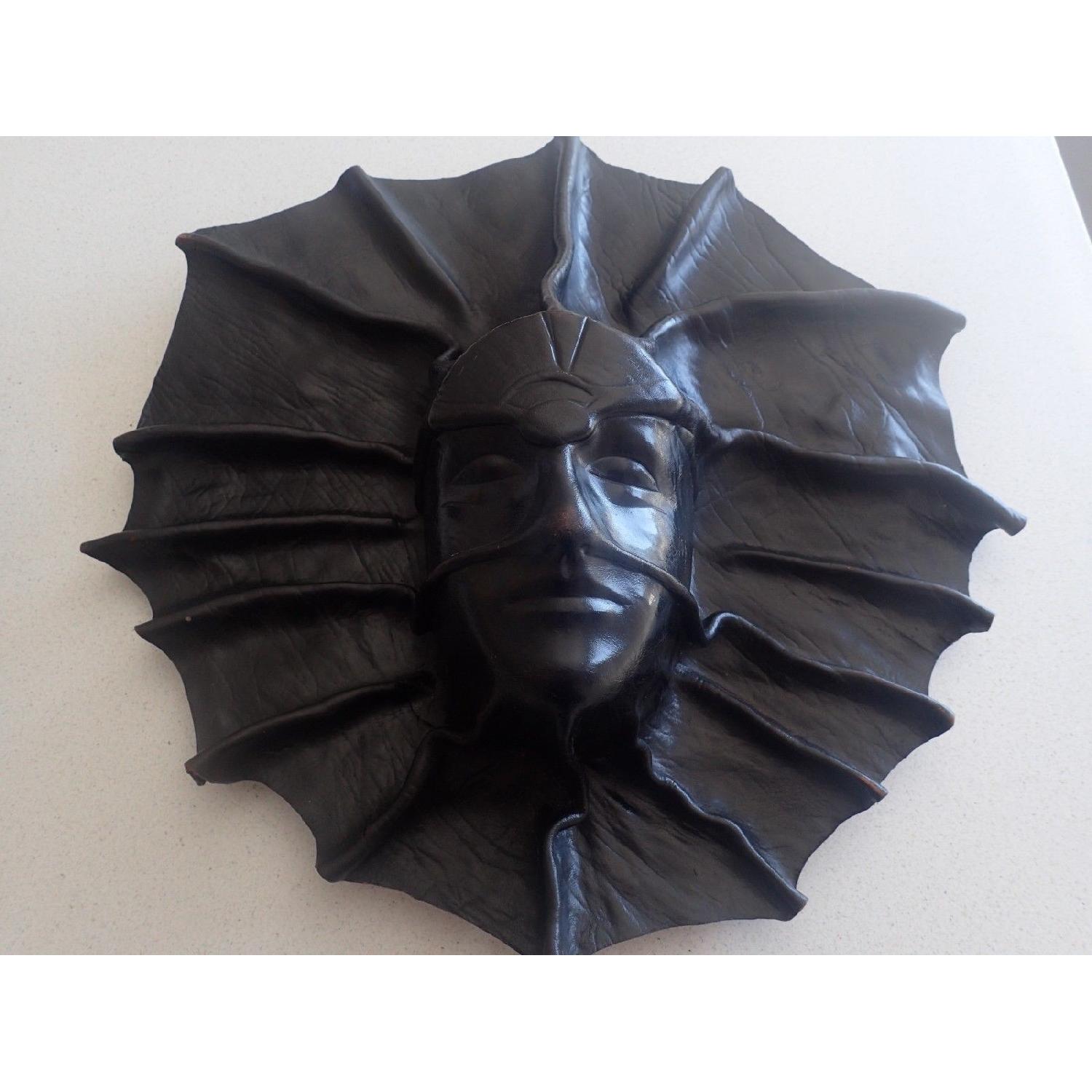 Decorative Sculpted Leather Face Mask Wall Art - image-4