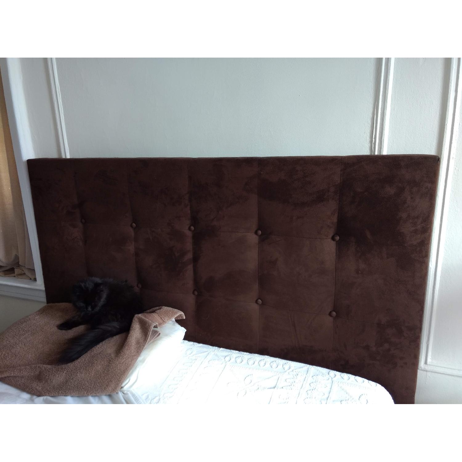 Pier 1 Metal Queen Bed Frame w/ Tufted Headboard - image-1