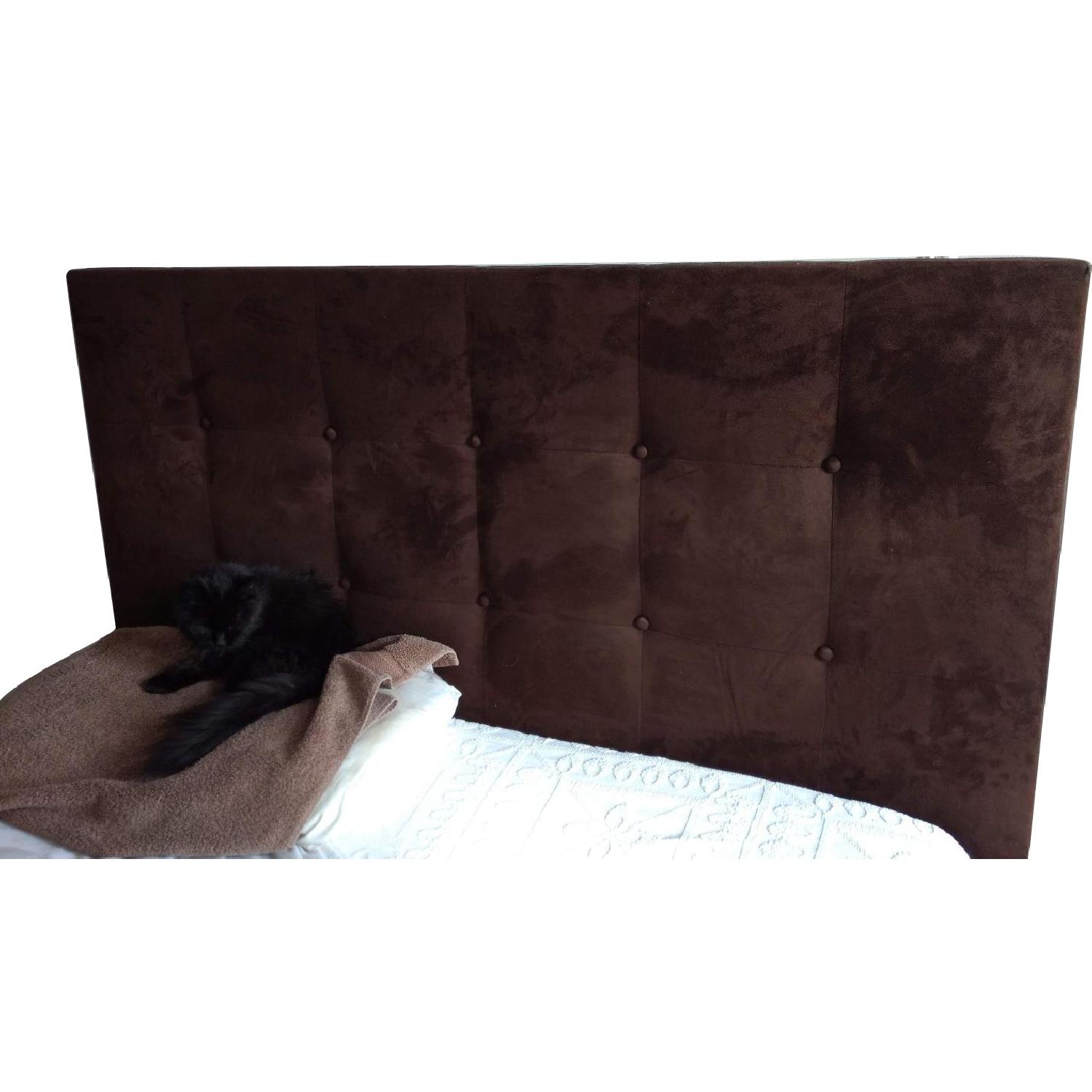 Pier 1 Metal Queen Bed Frame w/ Tufted Headboard - image-0