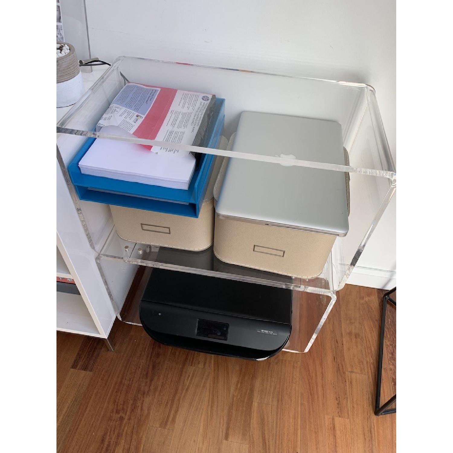 CB2 Acrylic 2 Shelf Rolling Cart - image-3