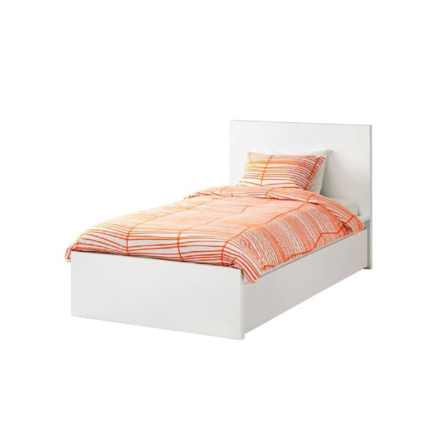 Ikea Malm Twin Size Storage Bed w/ 2 Drawers & Slat Base AptDeco