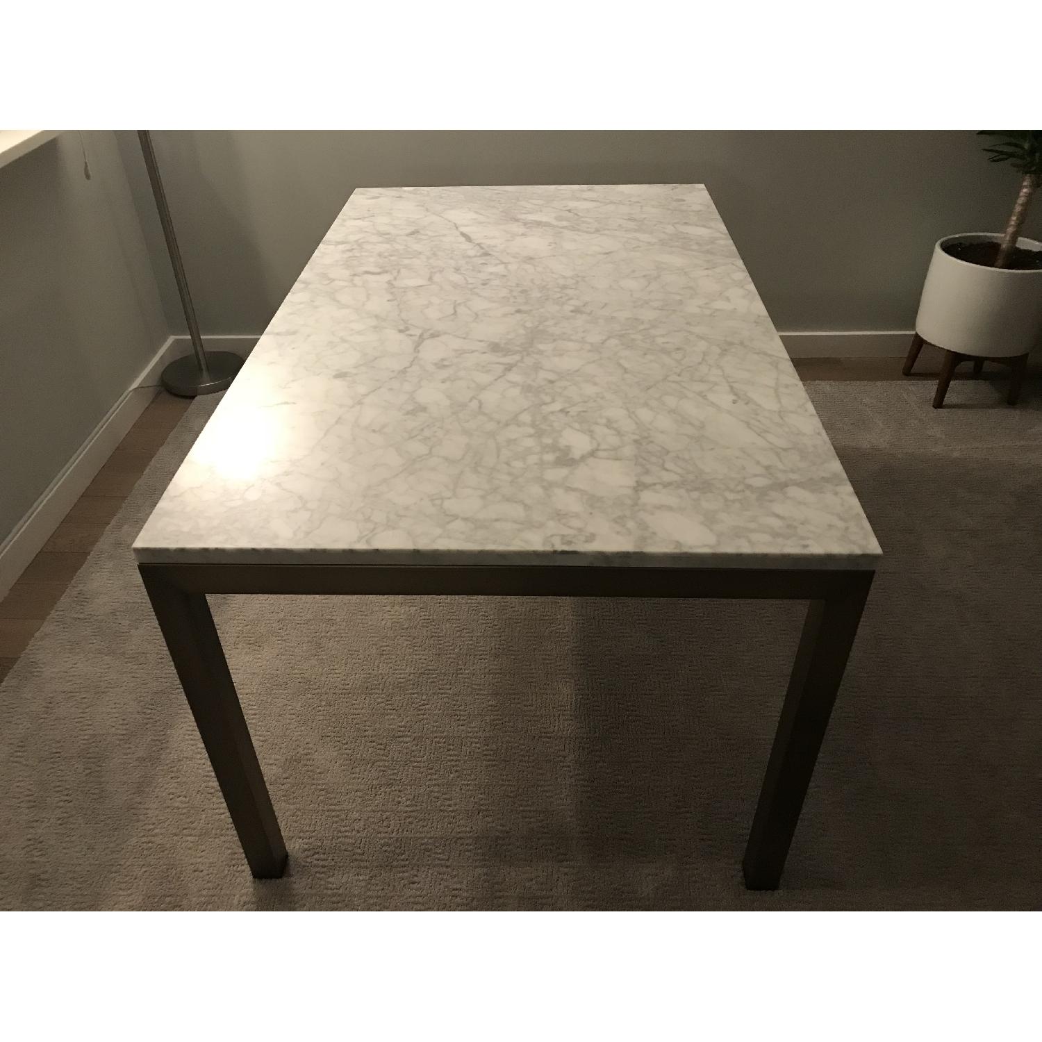 Crate & Barrel Parsons Marble Dining Table - image-1