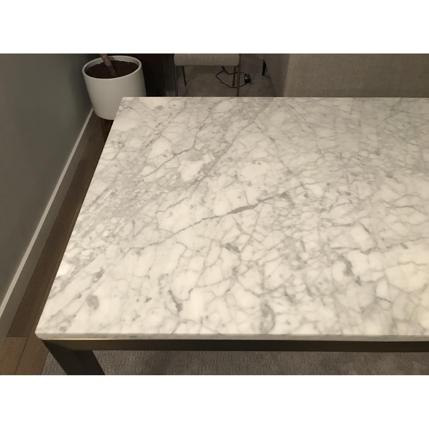 Crate & Barrel Parsons Marble Dining Table - image-3