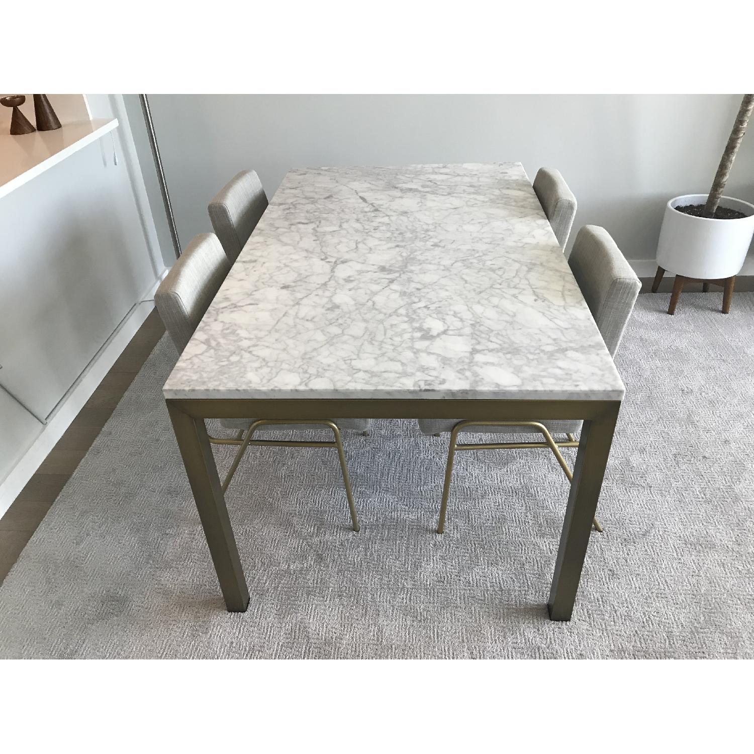 Crate & Barrel Parsons Marble Dining Table - image-4