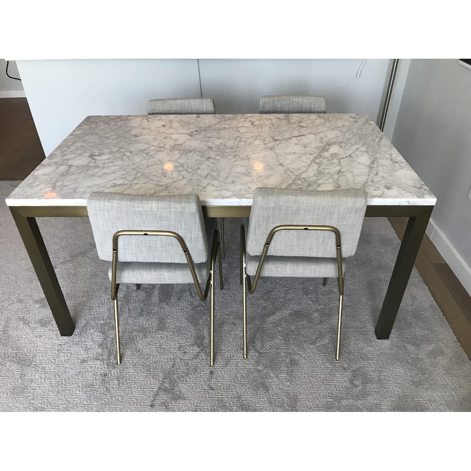 Crate & Barrel Parsons Marble Dining Table - image-5