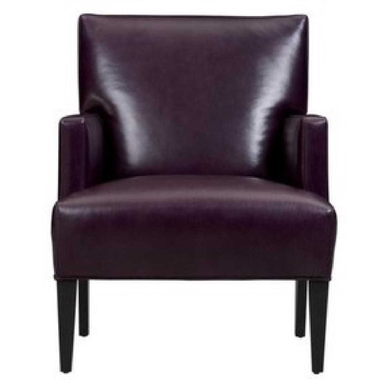 Crate & Barrel Custom Notting Hill Leather Amethyst Chair - image-0