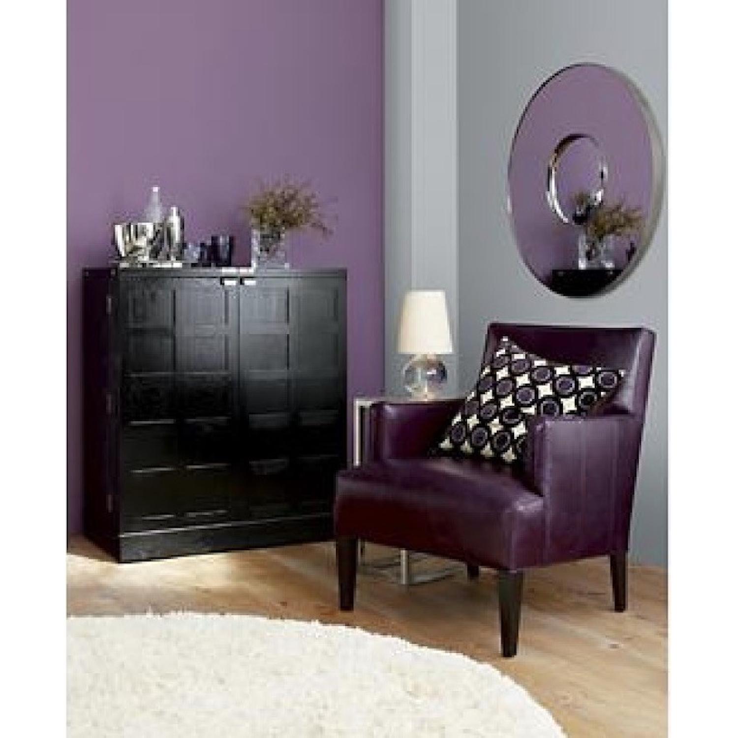 Crate & Barrel Custom Notting Hill Leather Amethyst Chair - image-2