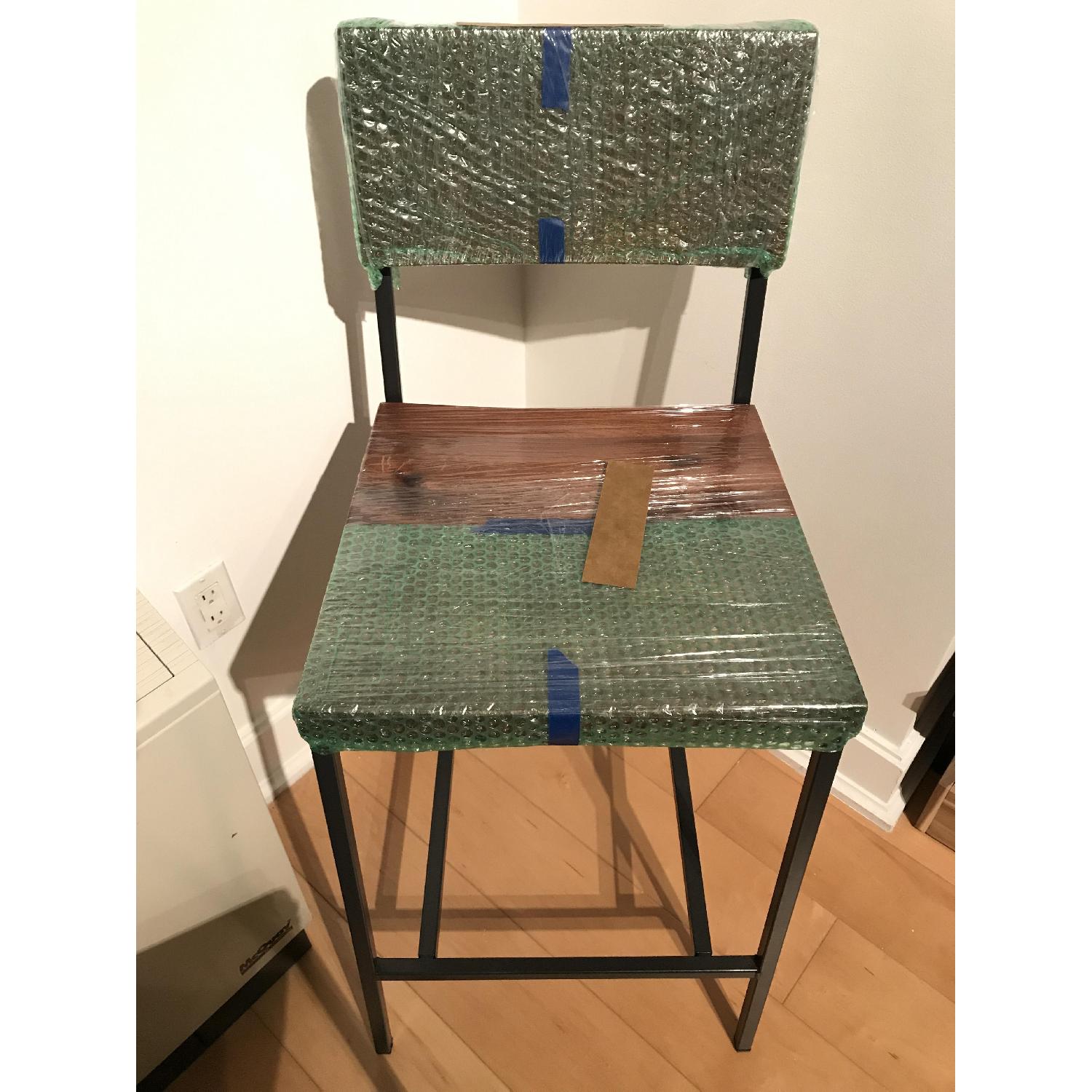 West Elm Solid Wood Rustic Barstools - image-3