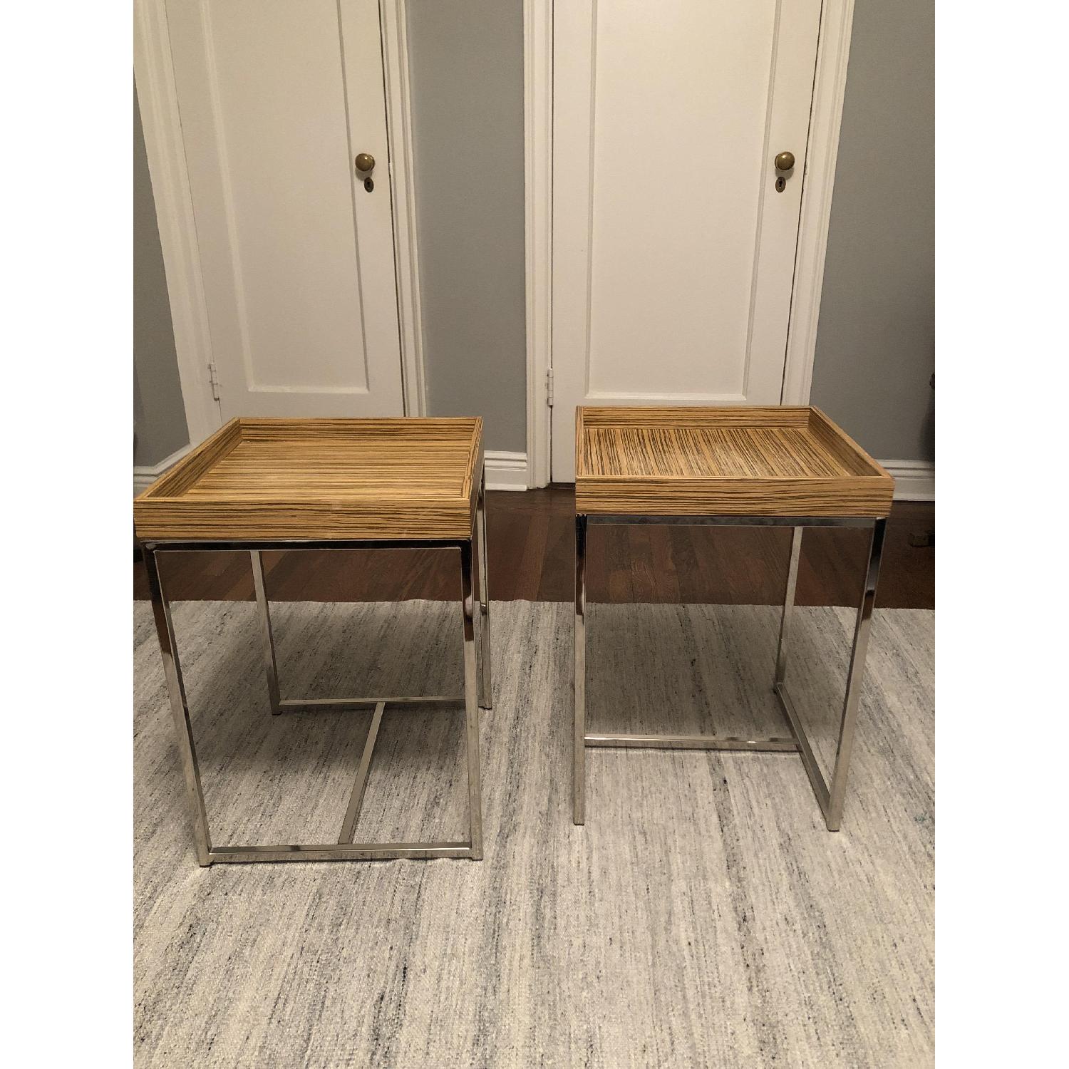 Zebra Wood Side Tables AptDeco