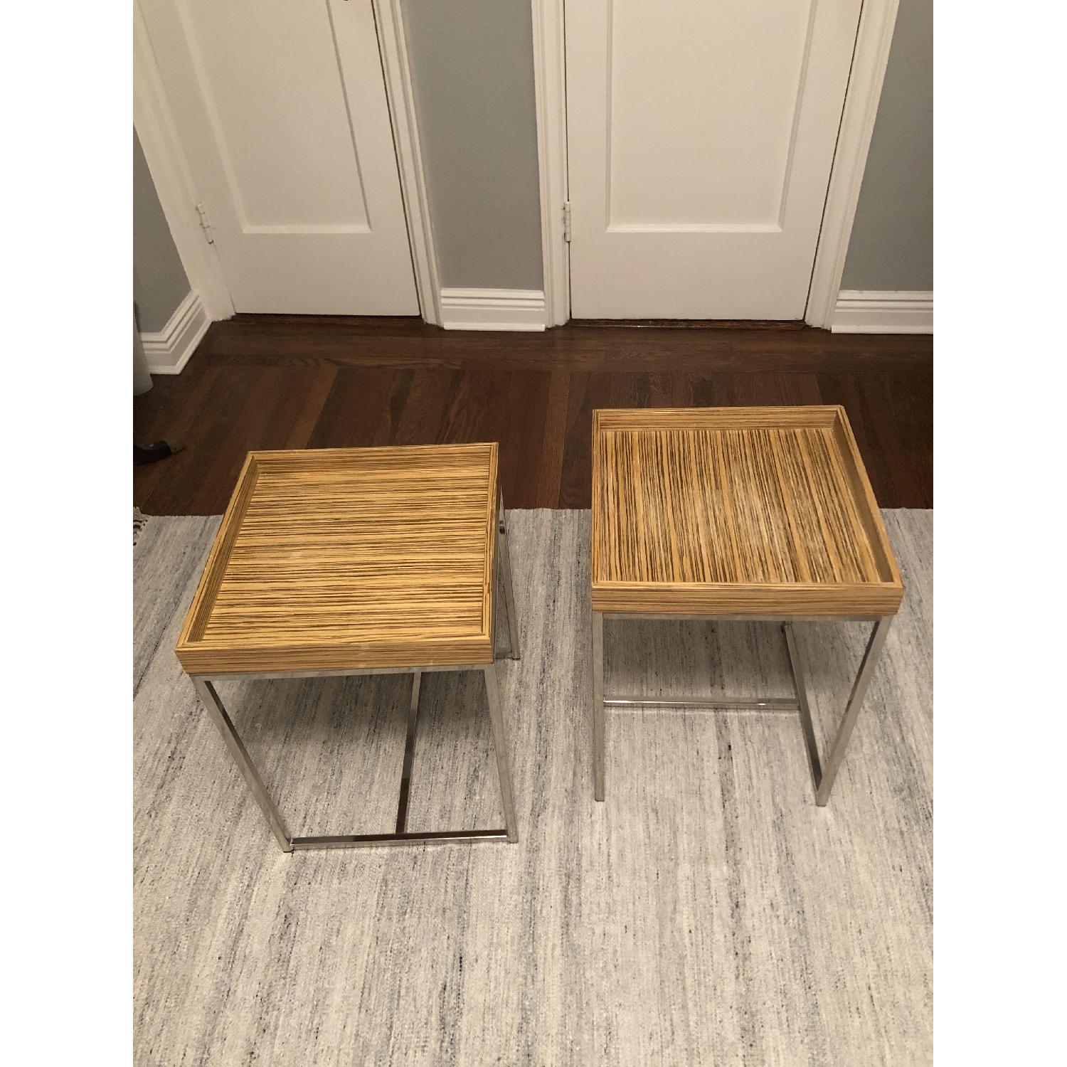 Zebra Wood Side Tables AptDeco
