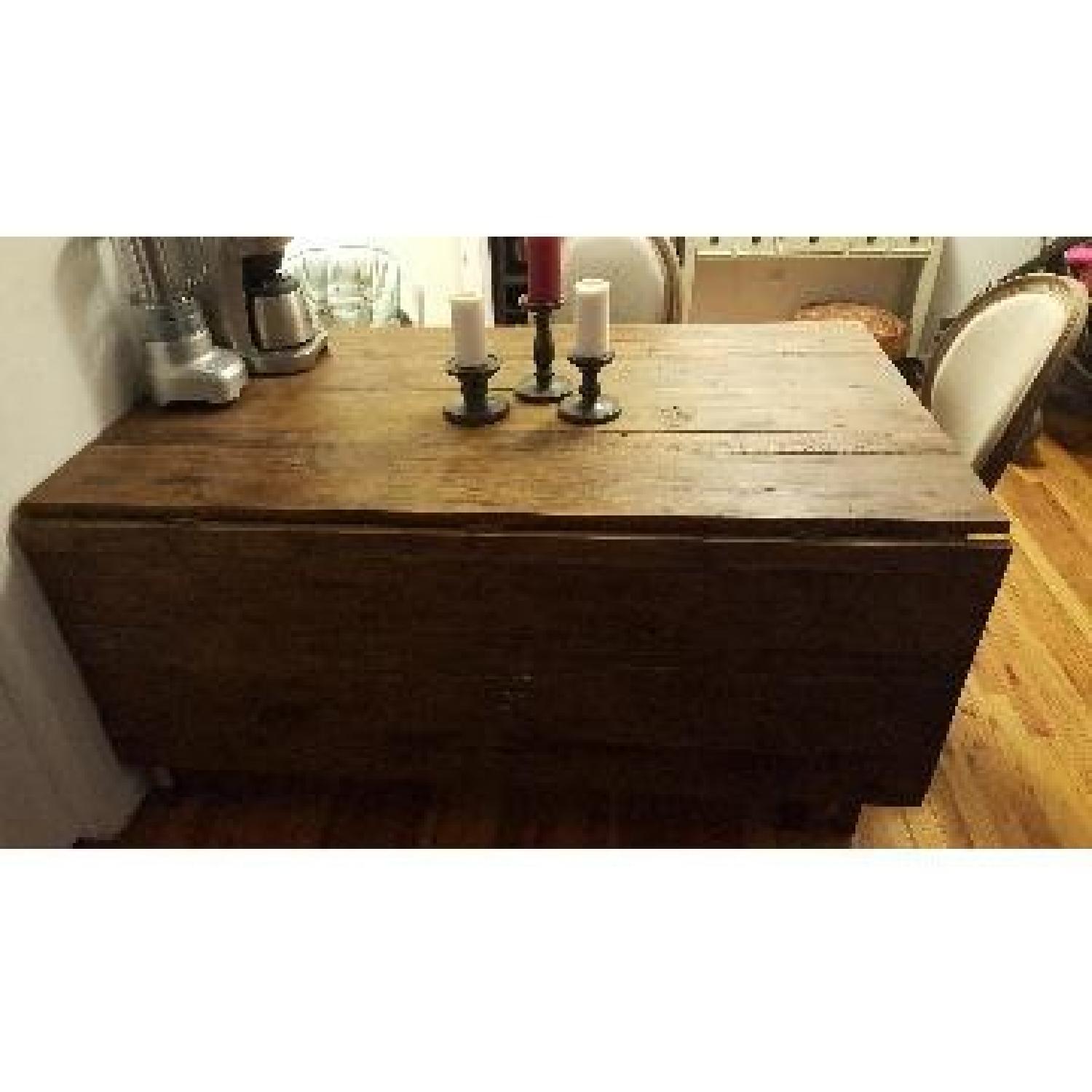 ABC Home Natural Wood Dining Table w/ 2 Sided Drop Leaf - image-4