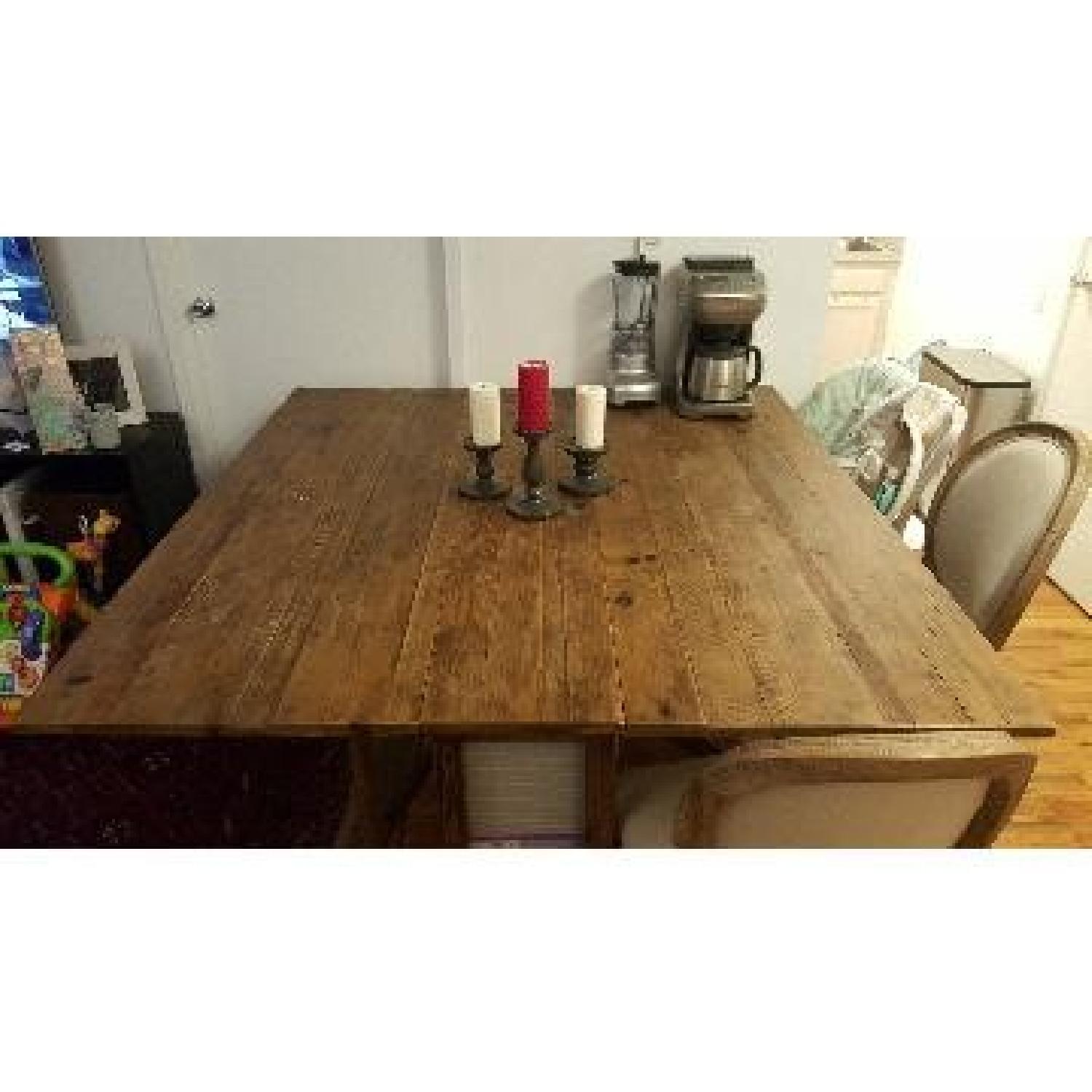 ABC Home Natural Wood Dining Table w/ 2 Sided Drop Leaf - image-9